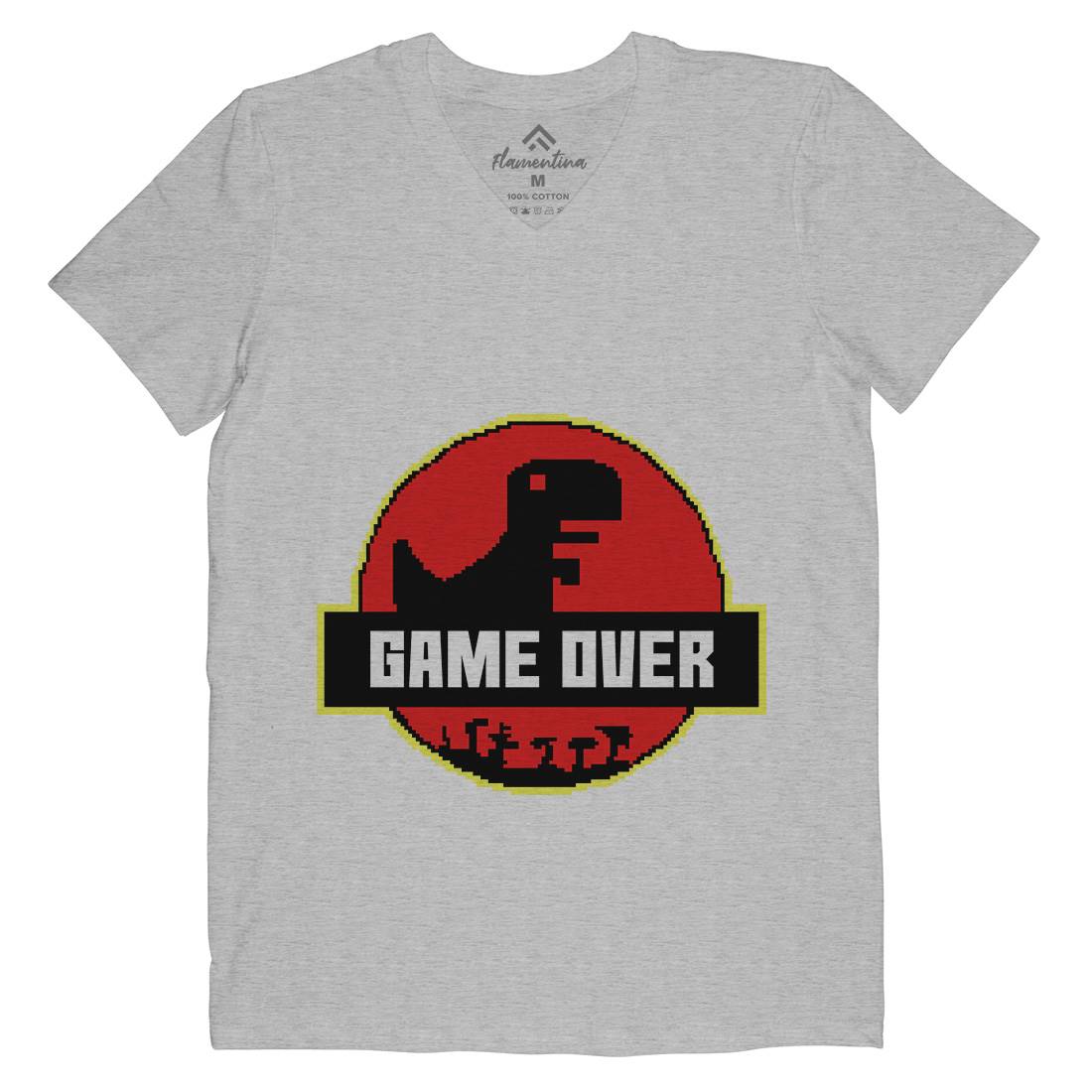 Game Over Park Mens Organic V-Neck T-Shirt Geek B903