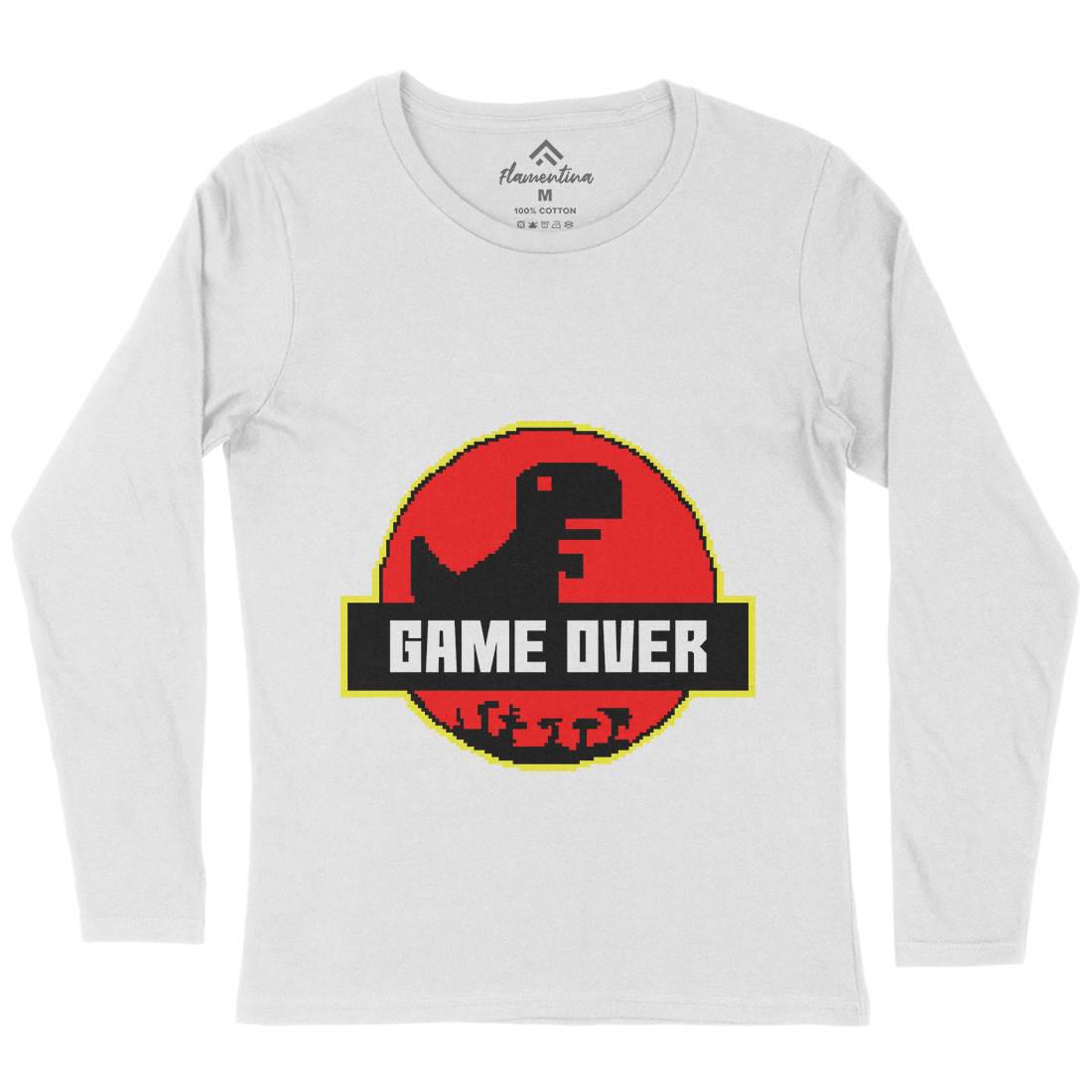 Game Over Park Womens Long Sleeve T-Shirt Geek B903