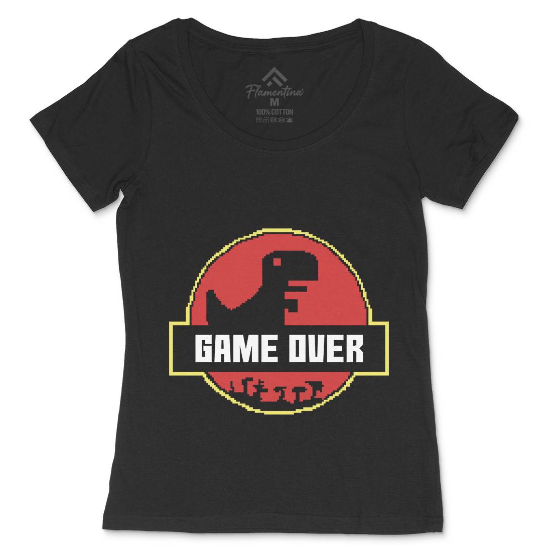 Game Over Park Womens Scoop Neck T-Shirt Geek B903