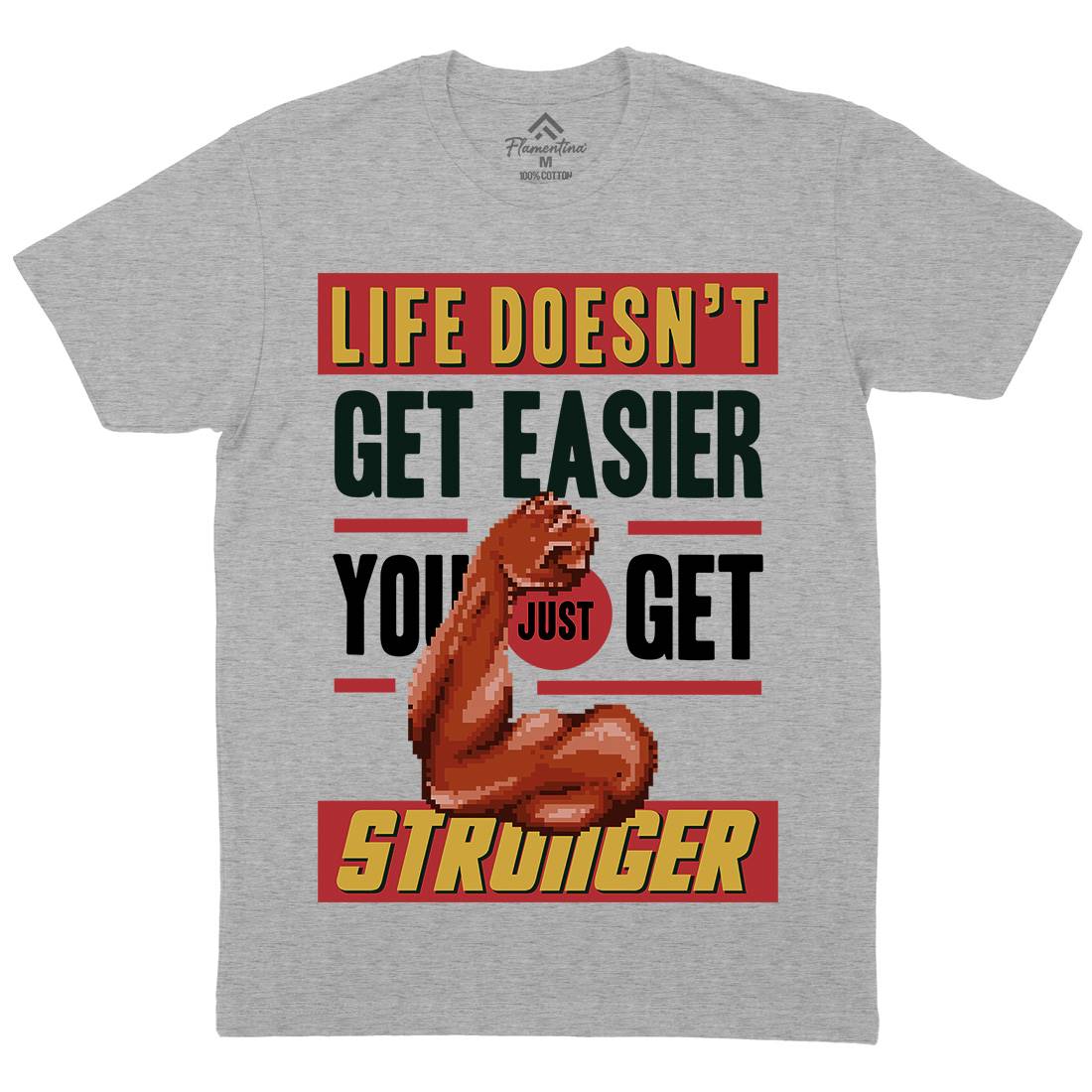 Get Stronger Mens Crew Neck T-Shirt Gym B904