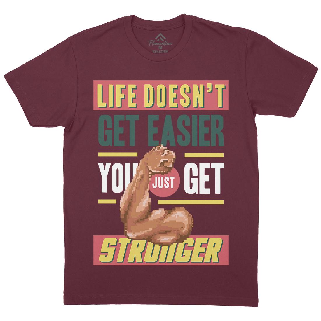 Get Stronger Mens Organic Crew Neck T-Shirt Gym B904