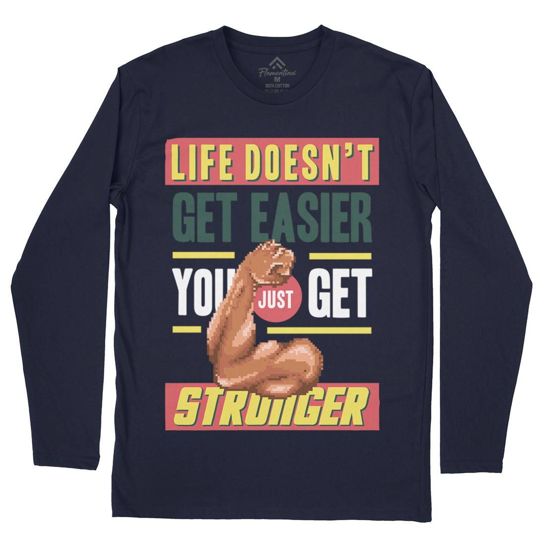 Get Stronger Mens Long Sleeve T-Shirt Gym B904