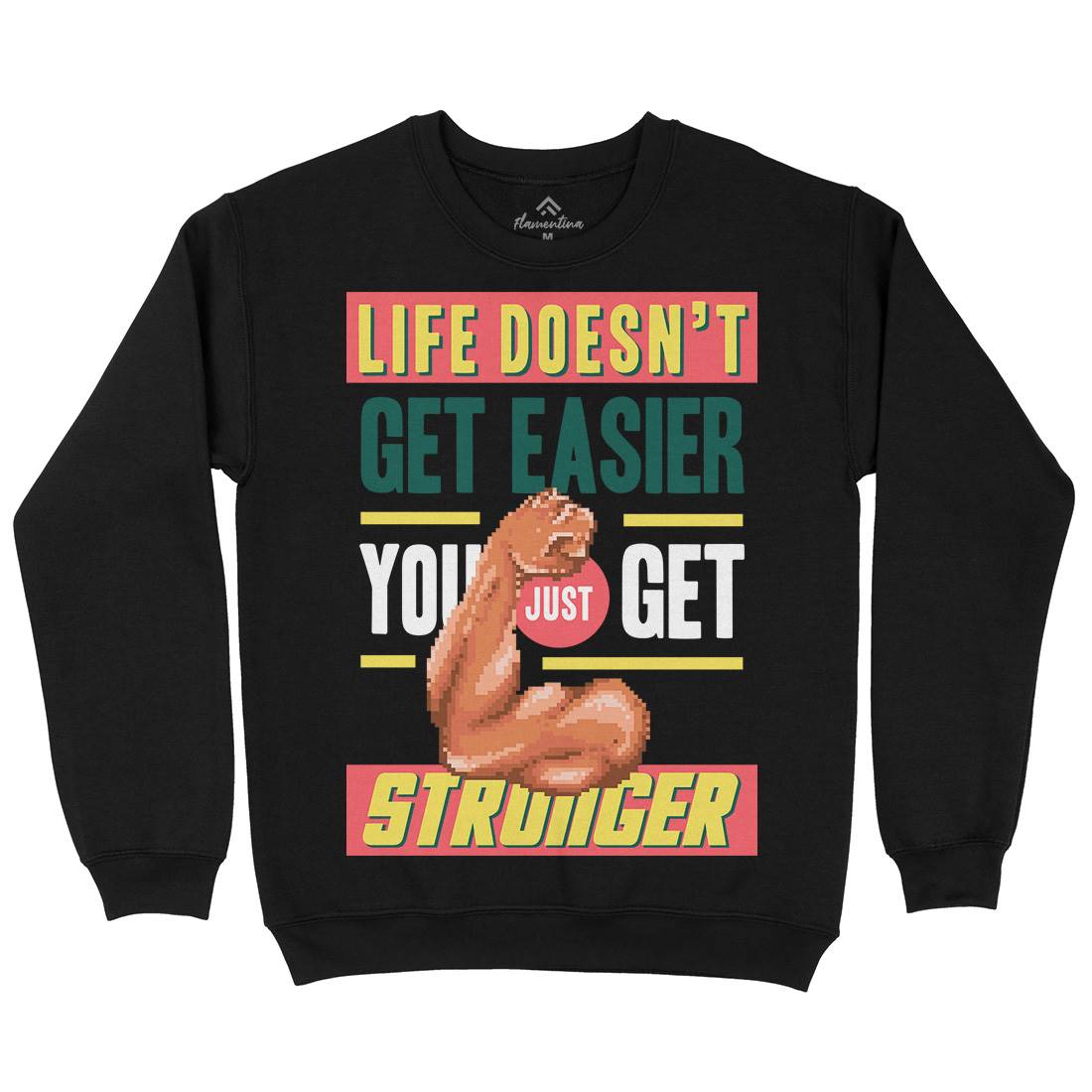 Get Stronger Mens Crew Neck Sweatshirt Gym B904