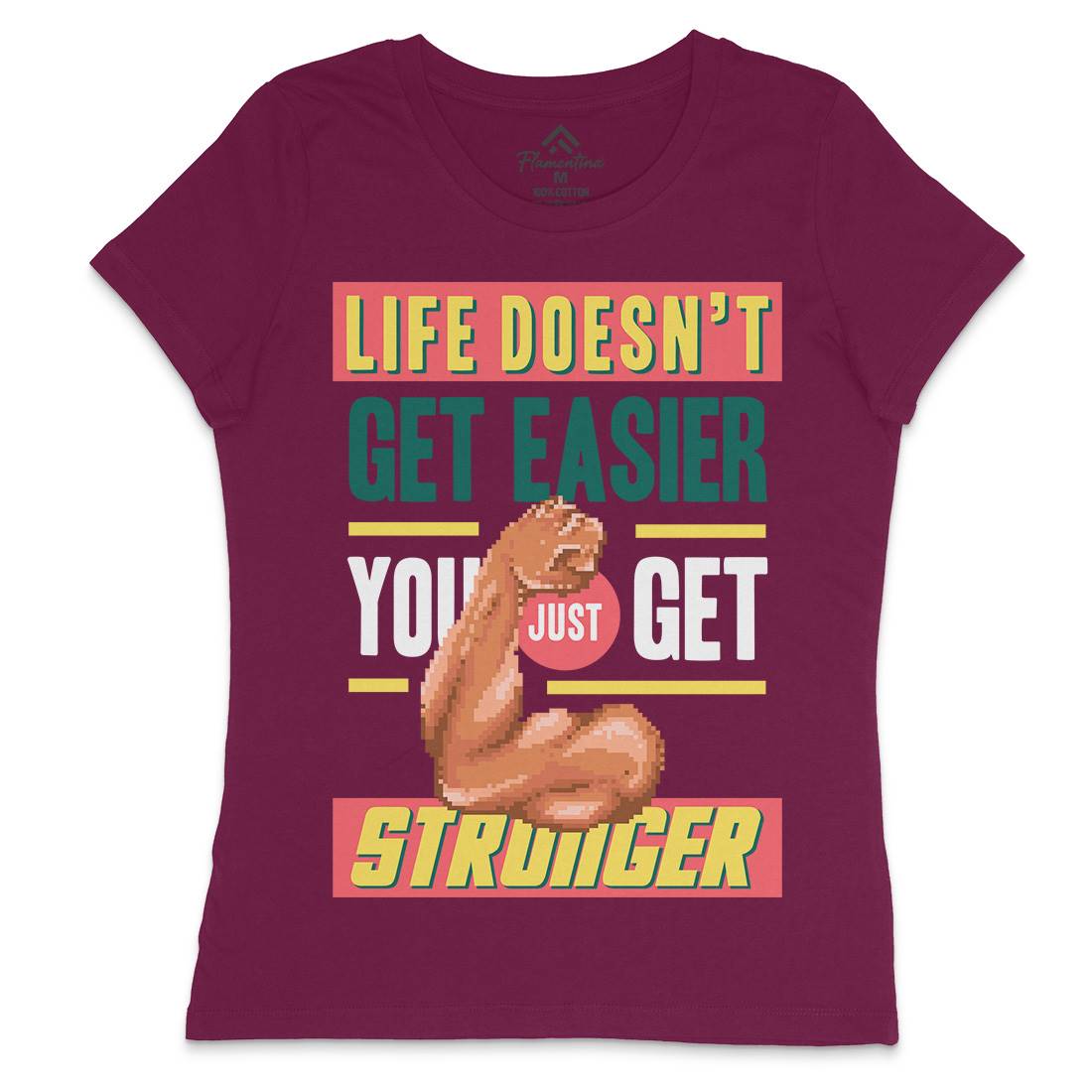 Get Stronger Womens Crew Neck T-Shirt Gym B904