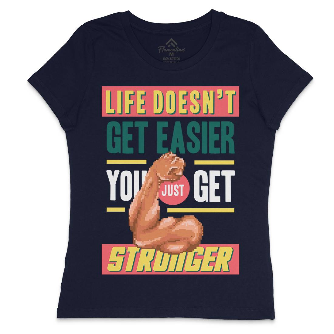 Get Stronger Womens Crew Neck T-Shirt Gym B904