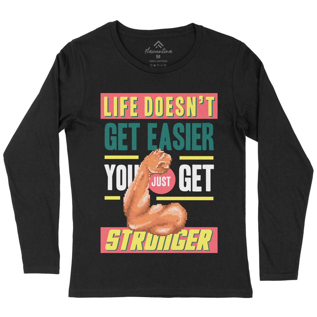 Get Stronger Womens Long Sleeve T-Shirt Gym B904