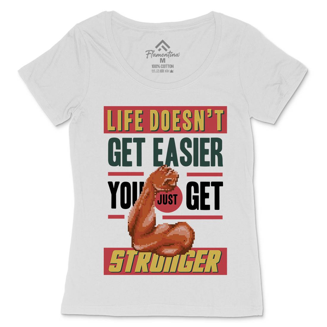 Get Stronger Womens Scoop Neck T-Shirt Gym B904