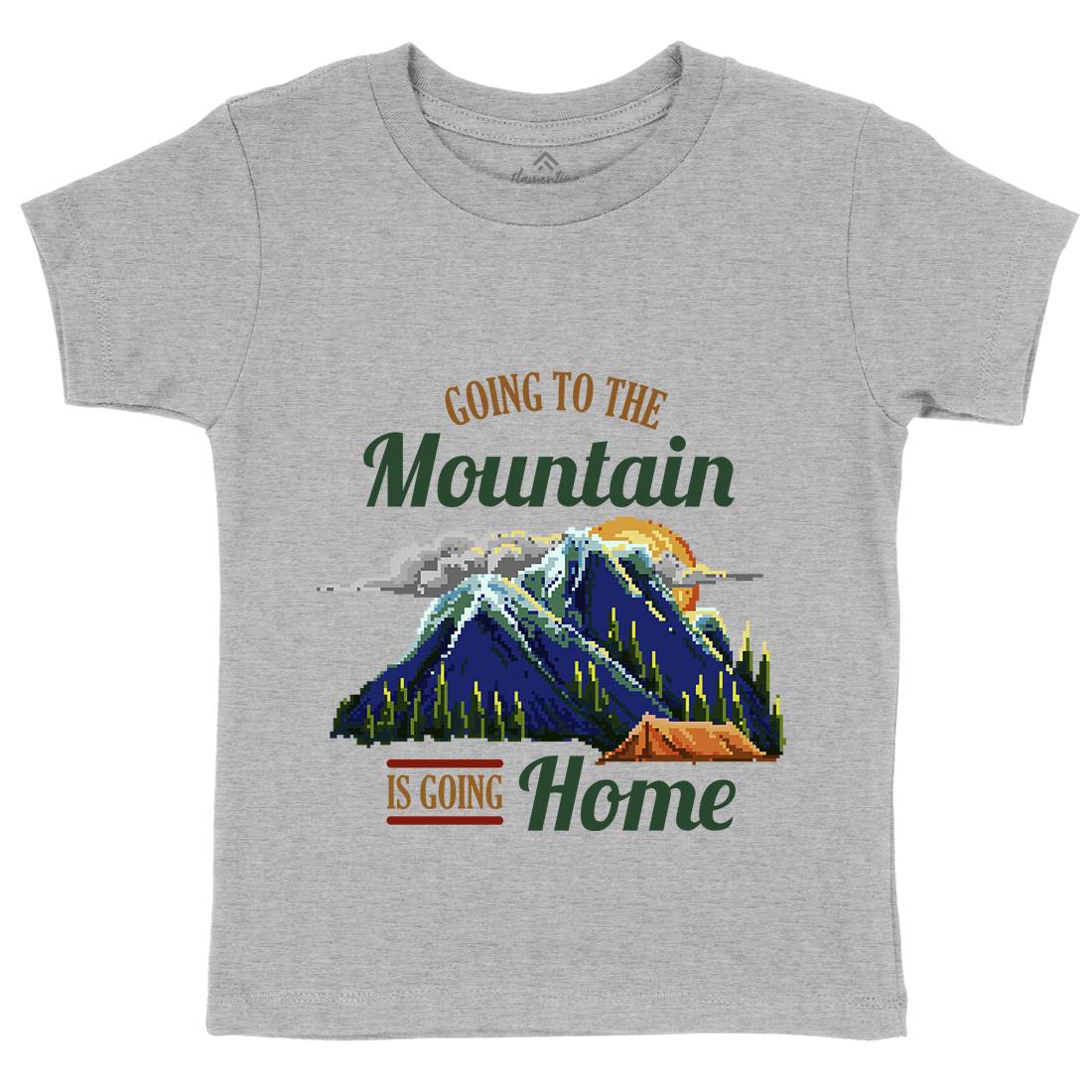 Going To The Mountain Kids Organic Crew Neck T-Shirt Nature B905