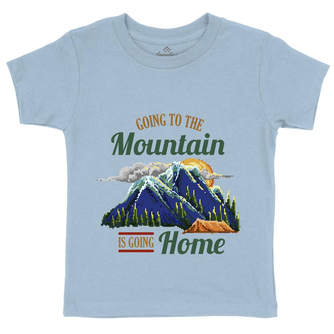 Going To The Mountain Kids Crew Neck T-Shirt Nature B905