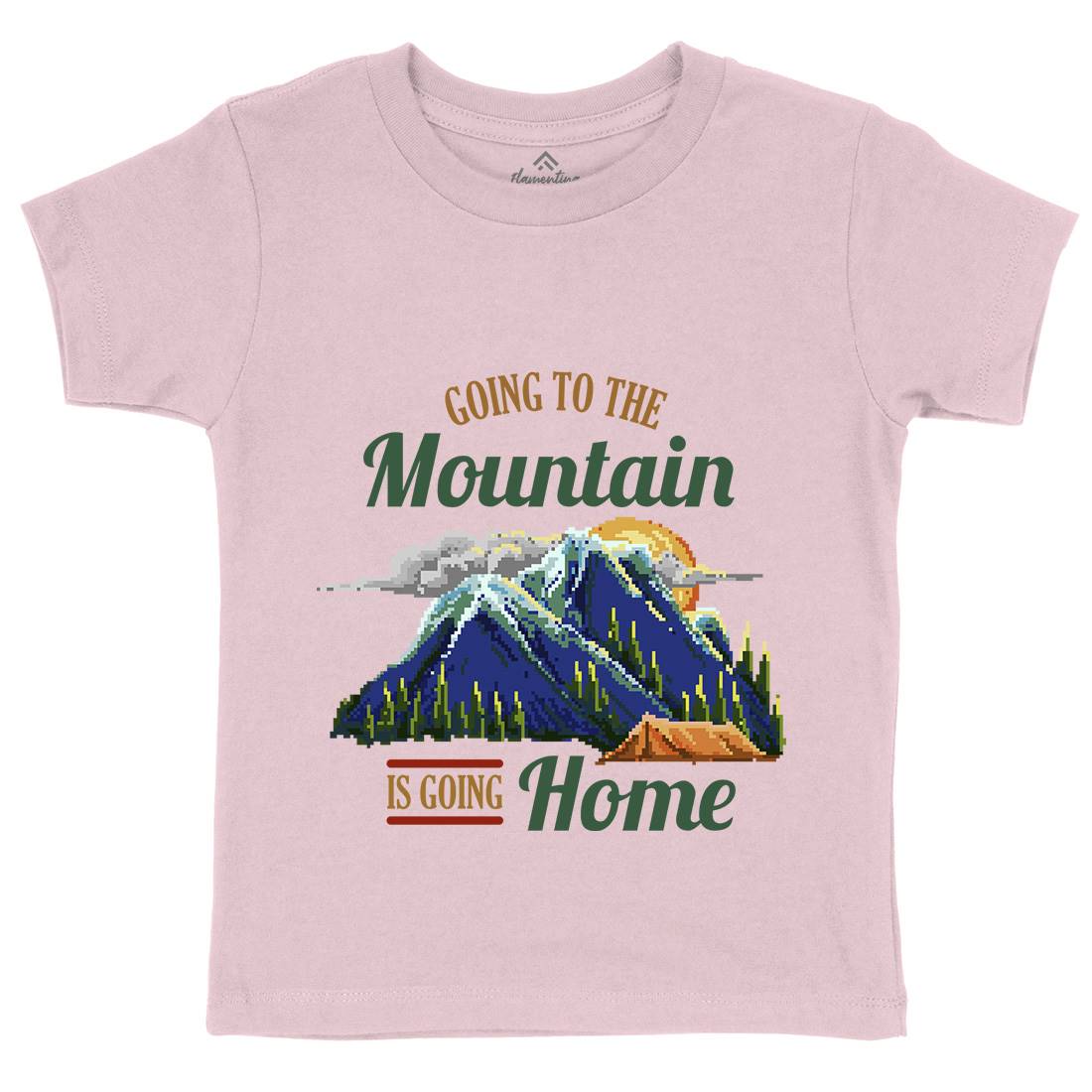 Going To The Mountain Kids Organic Crew Neck T-Shirt Nature B905