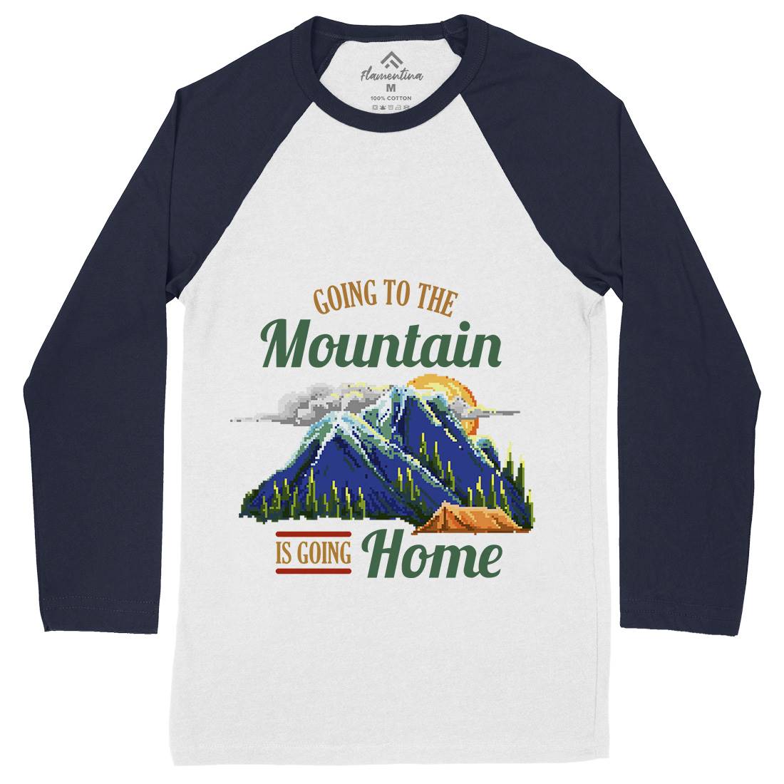 Going To The Mountain Mens Long Sleeve Baseball T-Shirt Nature B905