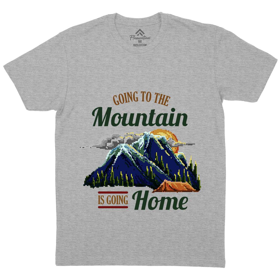Going To The Mountain Mens Organic Crew Neck T-Shirt Nature B905