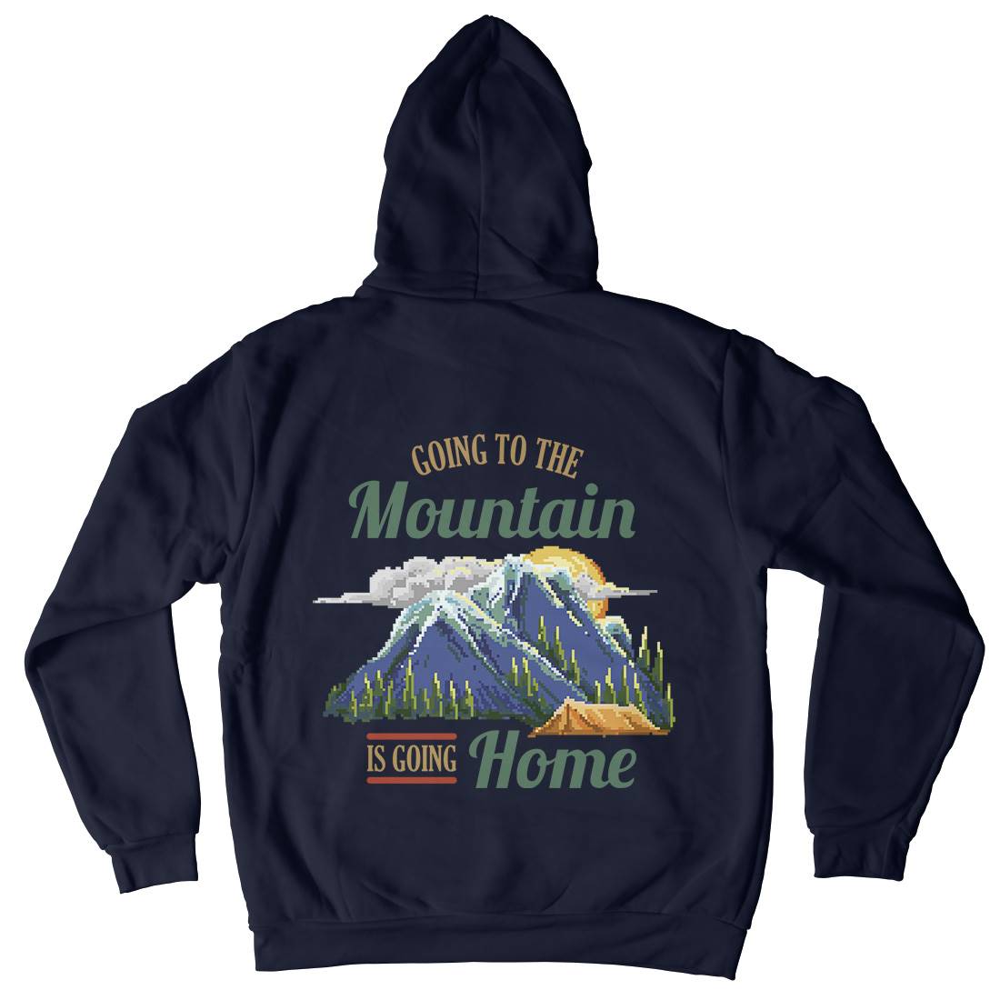 Going To The Mountain Kids Crew Neck Hoodie Nature B905