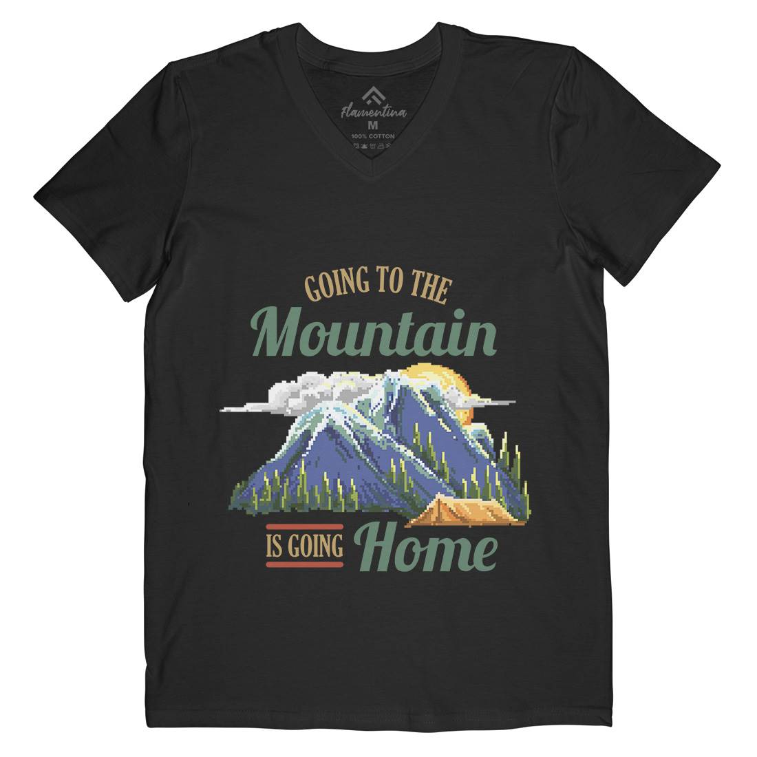 Going To The Mountain Mens V-Neck T-Shirt Nature B905