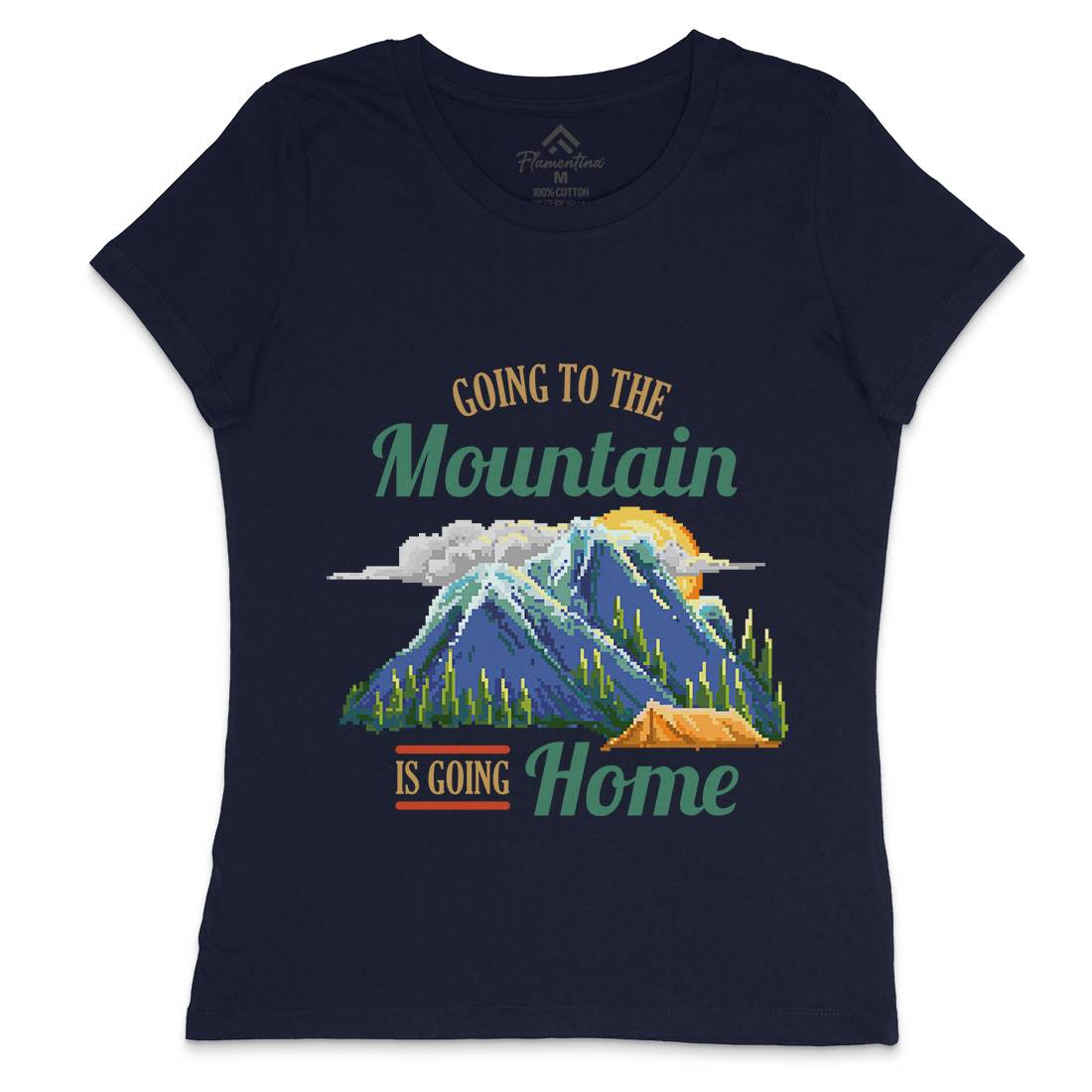 Going To The Mountain Womens Crew Neck T-Shirt Nature B905