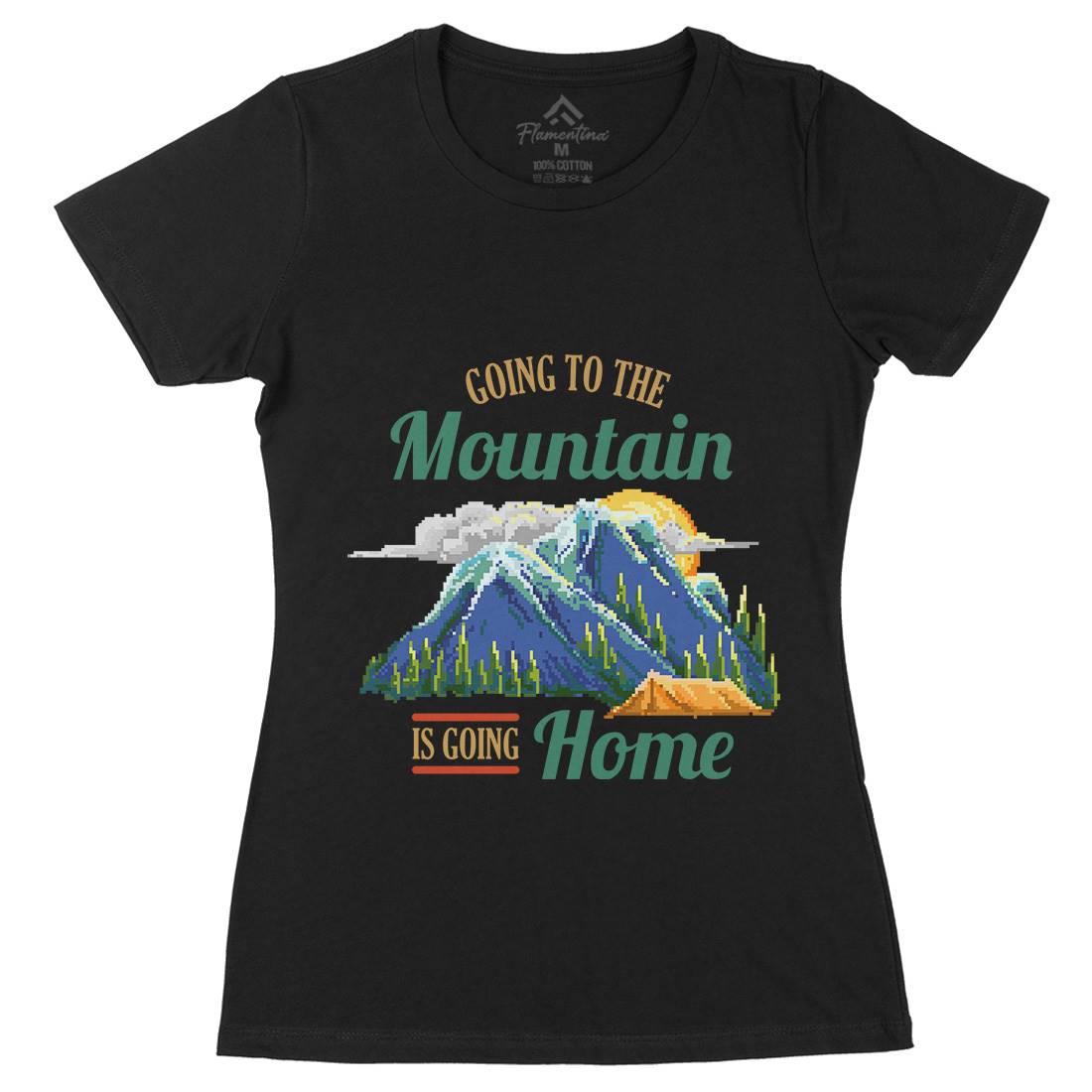 Going To The Mountain Womens Organic Crew Neck T-Shirt Nature B905