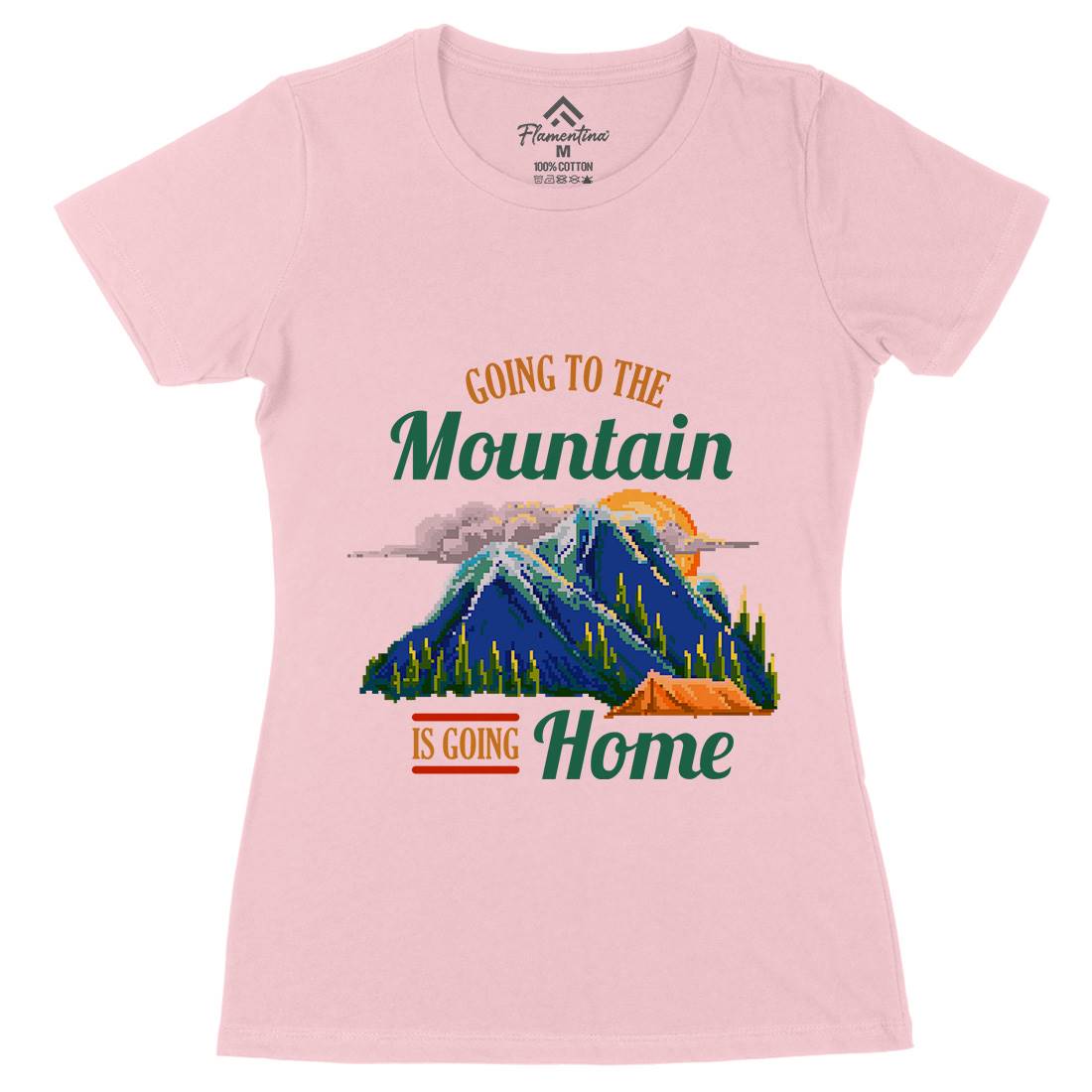 Going To The Mountain Womens Organic Crew Neck T-Shirt Nature B905