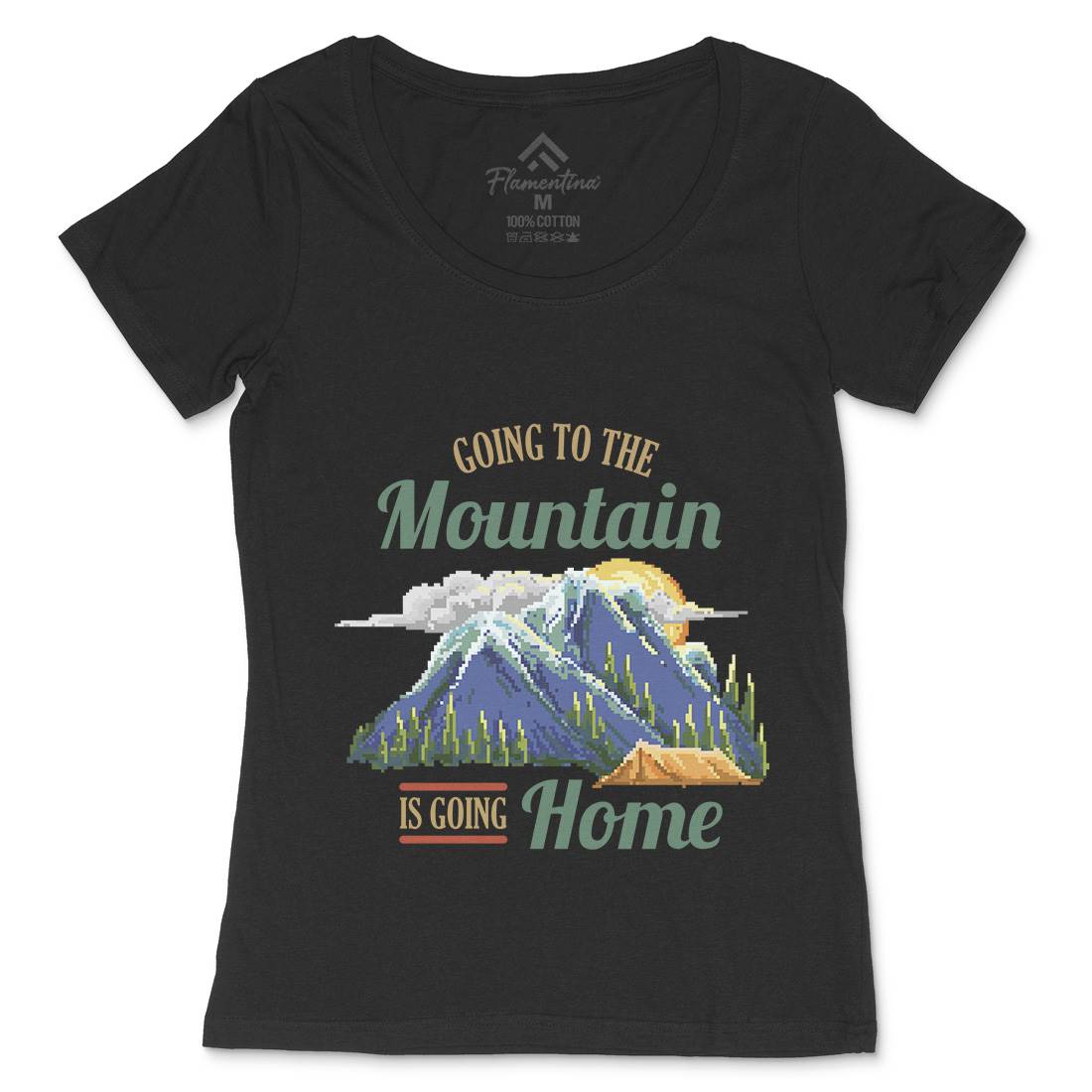 Going To The Mountain Womens Scoop Neck T-Shirt Nature B905