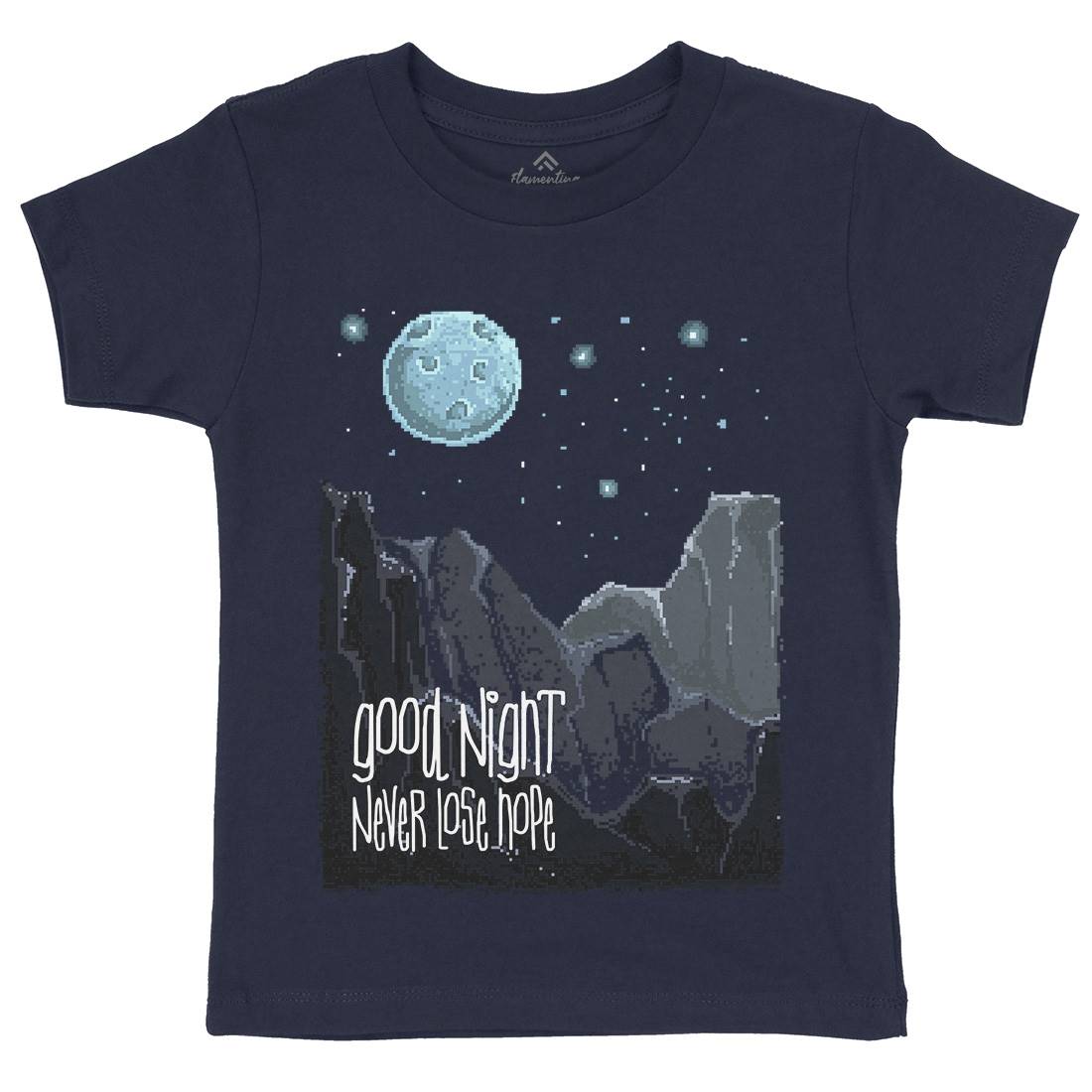 Good Night Kids Organic Crew Neck T-Shirt Space B906