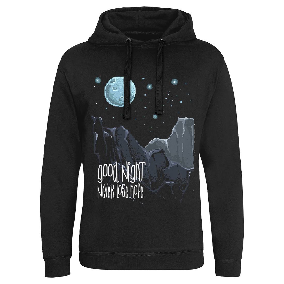 Good Night Mens Hoodie Without Pocket Space B906