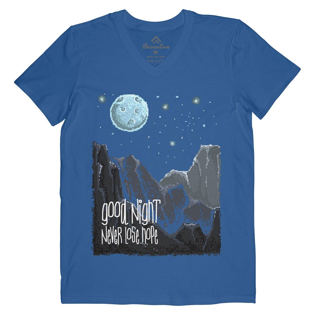 Good Night Mens V-Neck T-Shirt Space B906