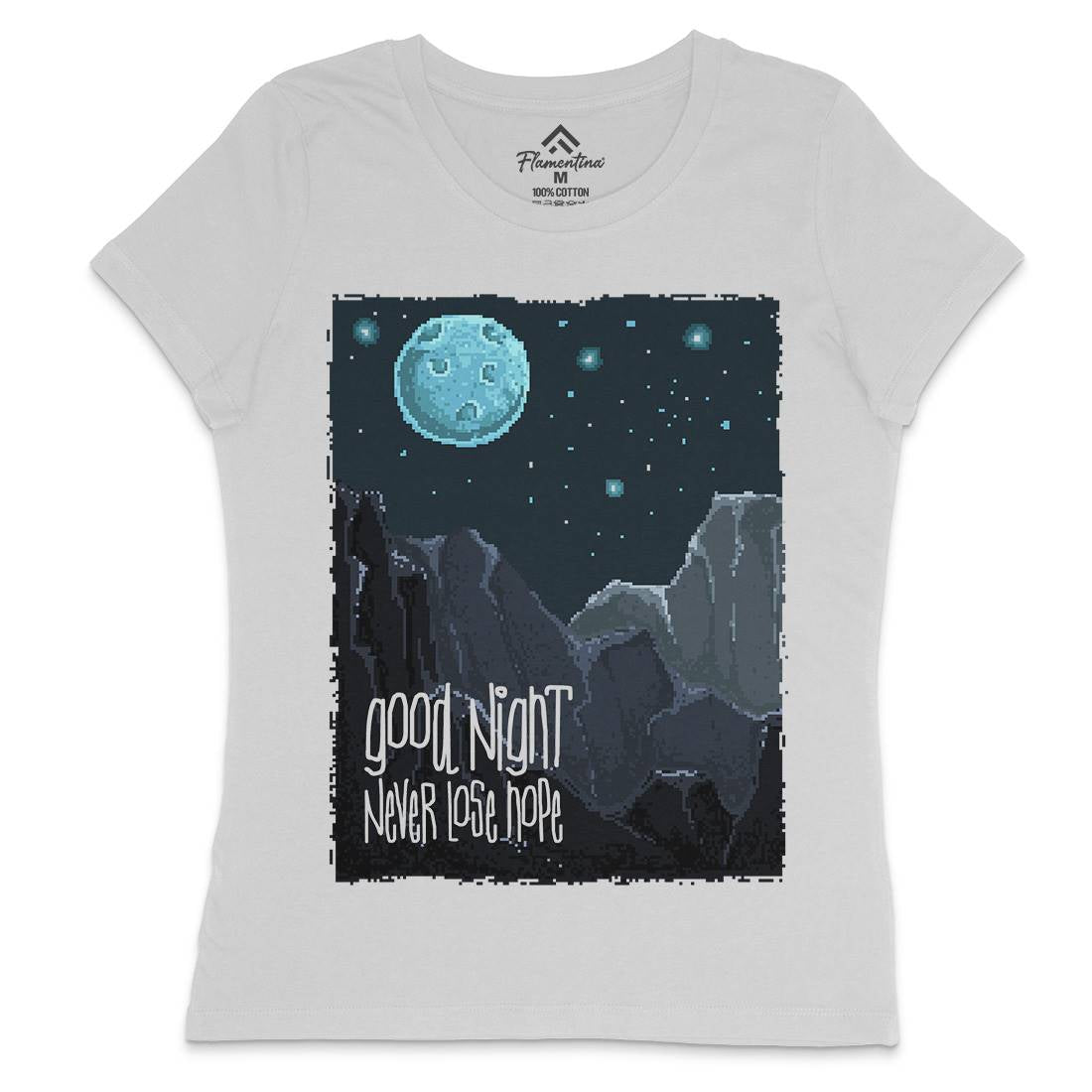 Good Night Womens Crew Neck T-Shirt Space B906