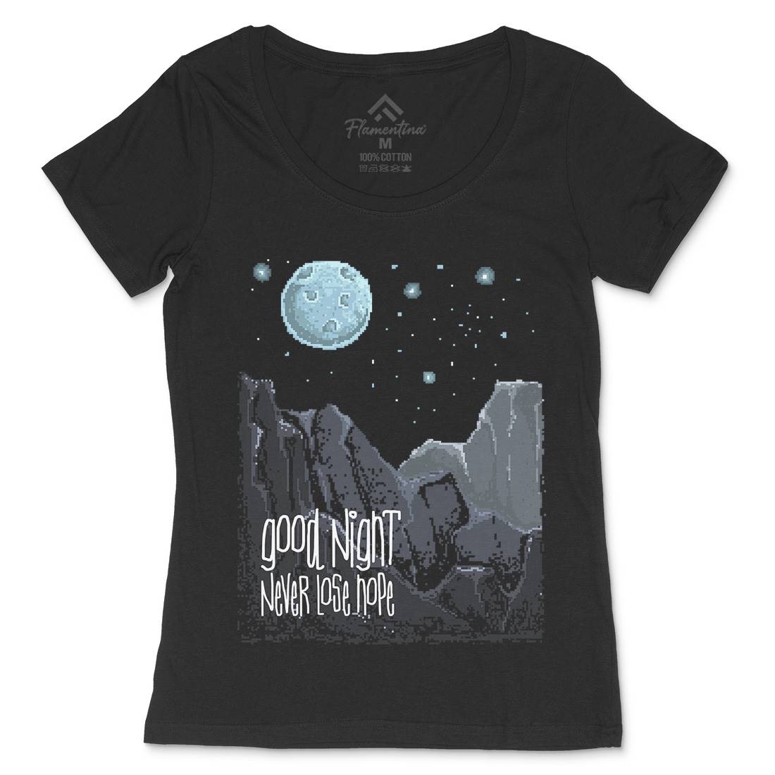 Good Night Womens Scoop Neck T-Shirt Space B906