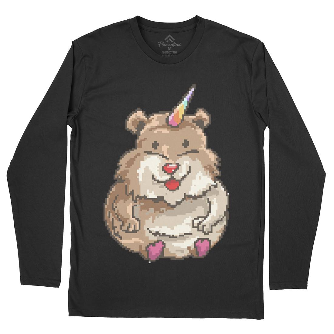 Hamster Unicorn Mens Long Sleeve T-Shirt Animals B908