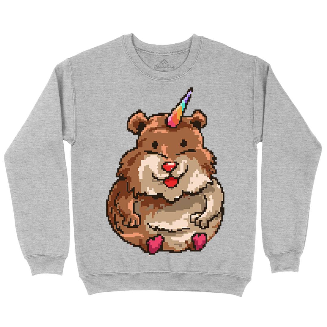 Hamster Unicorn Mens Crew Neck Sweatshirt Animals B908