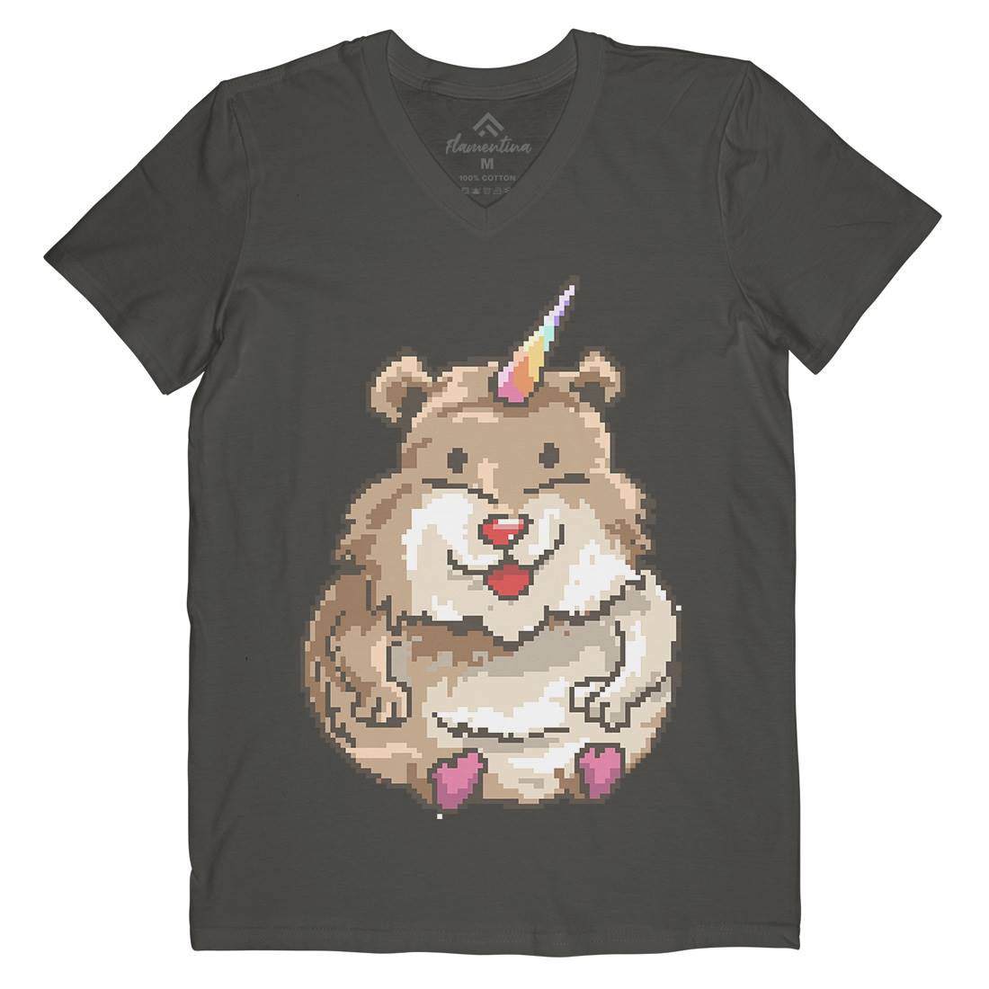 Hamster Unicorn Mens V-Neck T-Shirt Animals B908