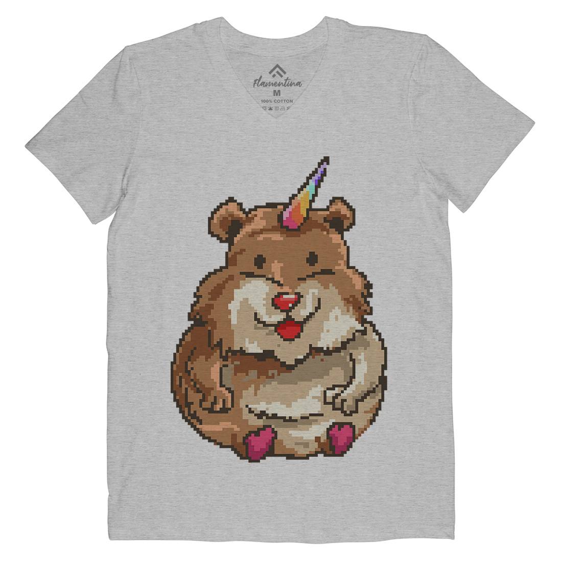 Hamster Unicorn Mens V-Neck T-Shirt Animals B908