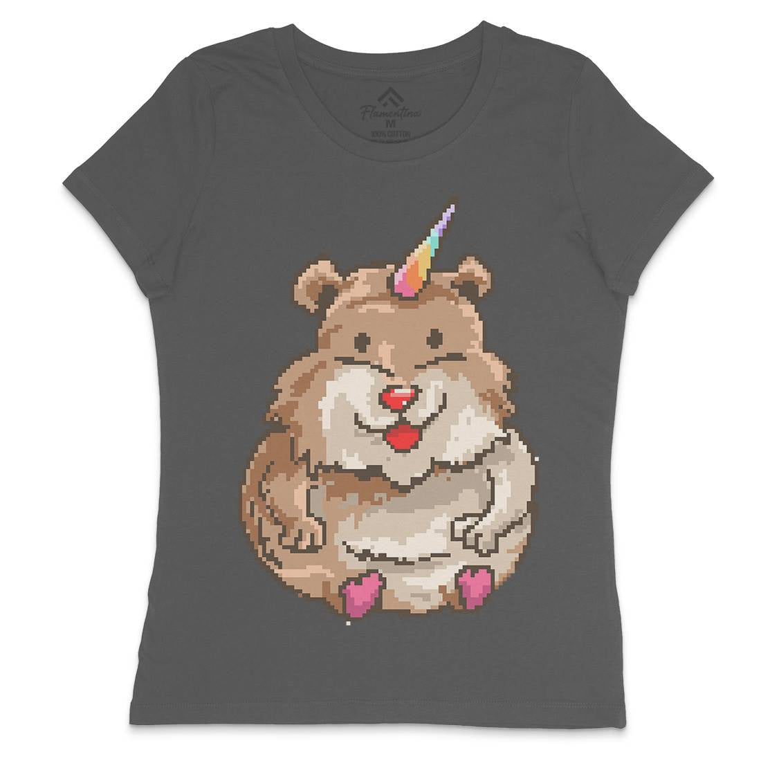 Hamster Unicorn Womens Crew Neck T-Shirt Animals B908