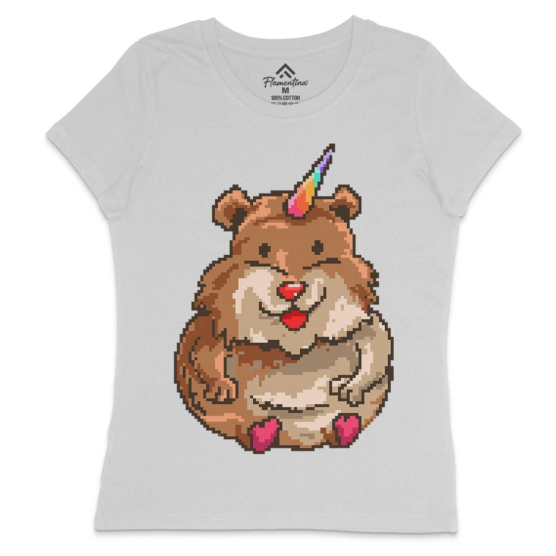 Hamster Unicorn Womens Crew Neck T-Shirt Animals B908