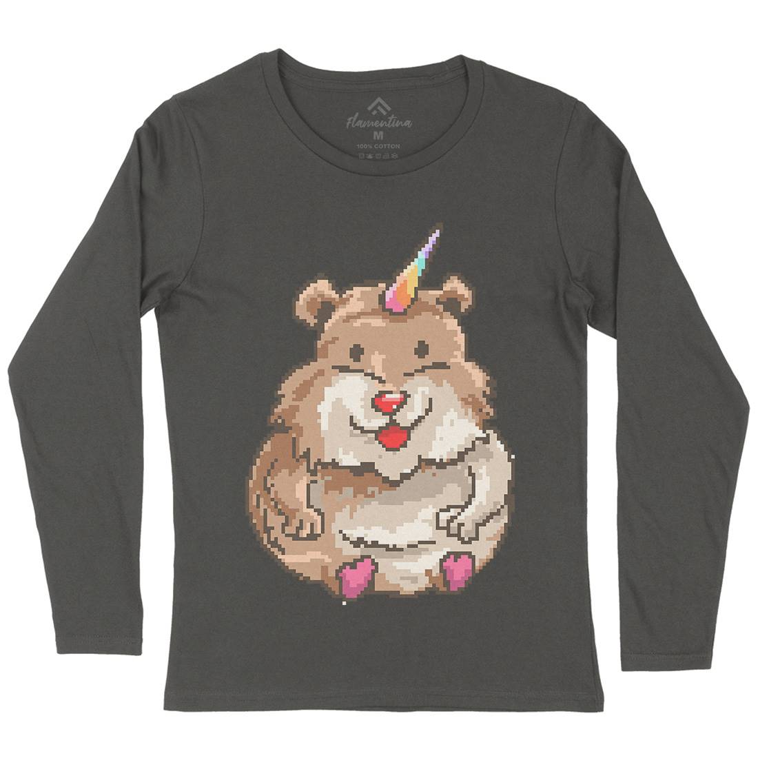 Hamster Unicorn Womens Long Sleeve T-Shirt Animals B908