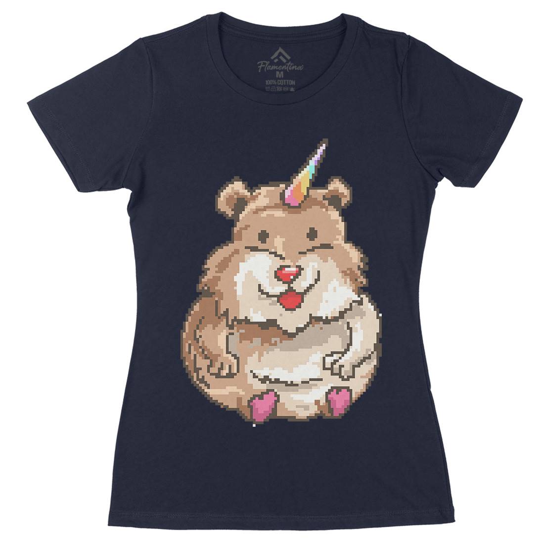 Hamster Unicorn Womens Organic Crew Neck T-Shirt Animals B908