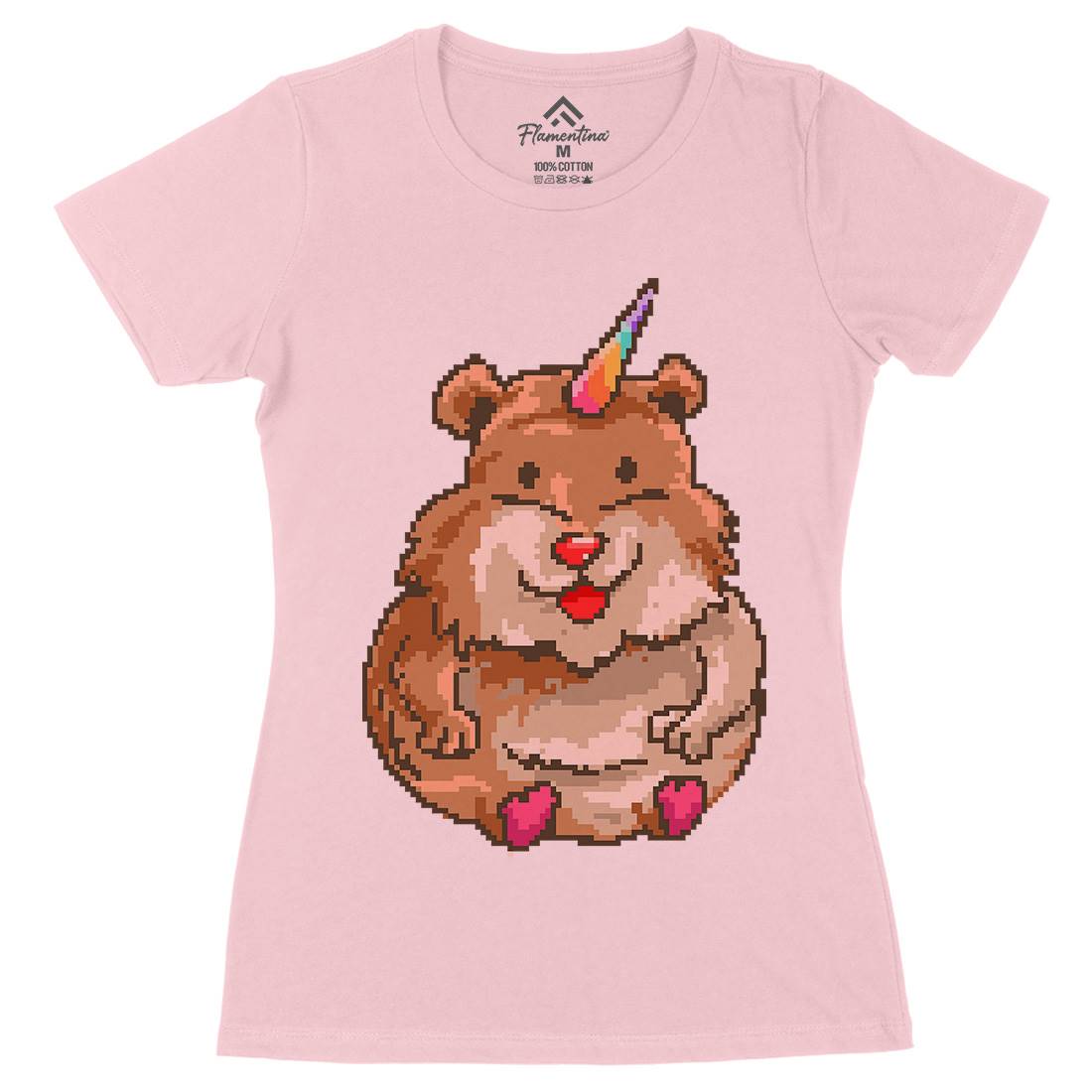 Hamster Unicorn Womens Organic Crew Neck T-Shirt Animals B908