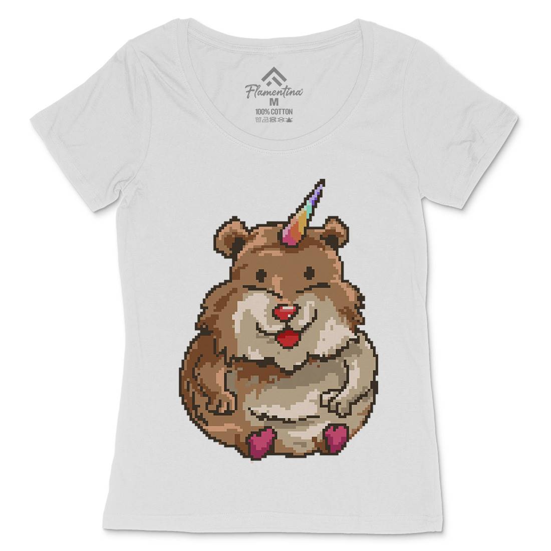 Hamster Unicorn Womens Scoop Neck T-Shirt Animals B908