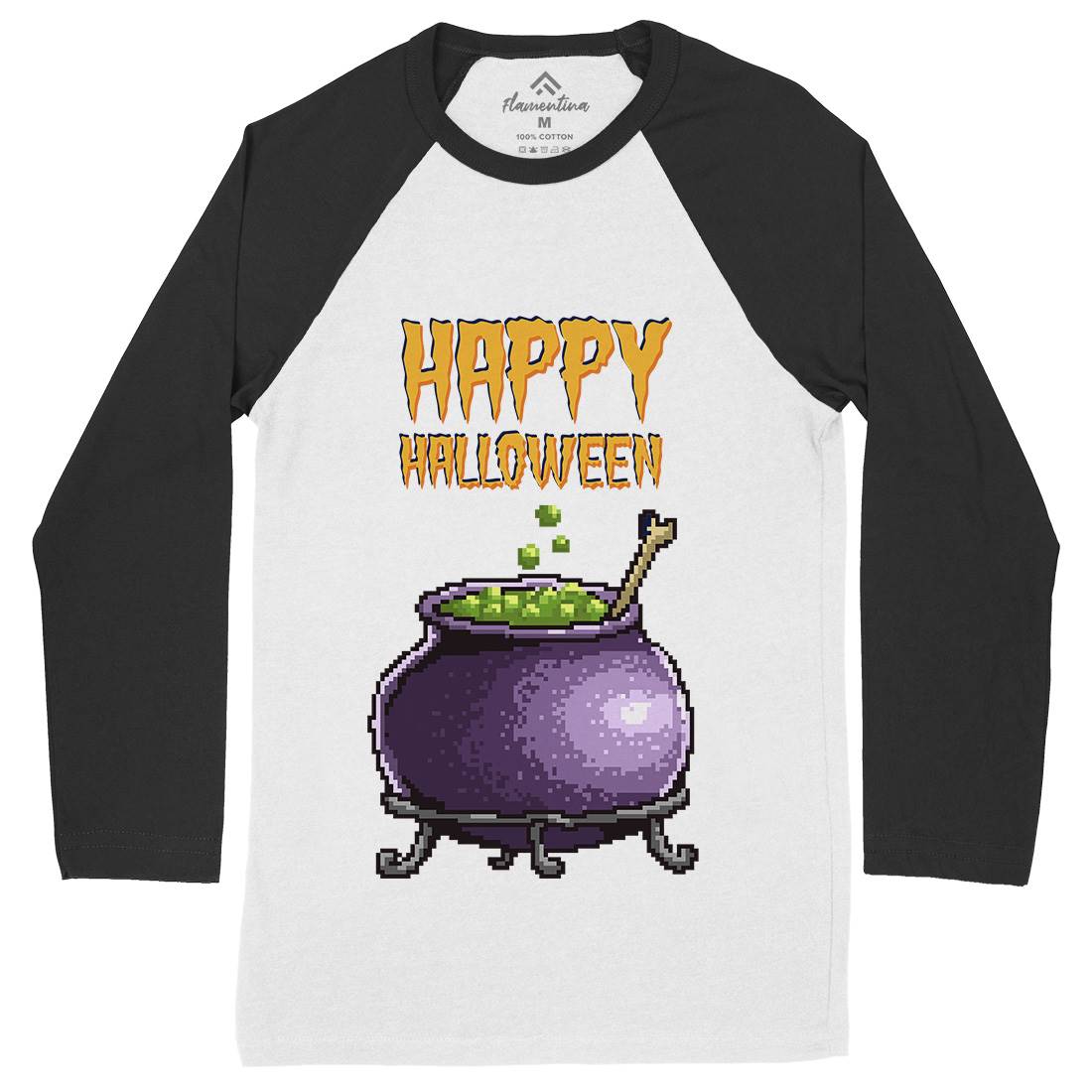 Happy Halloween Mens Long Sleeve Baseball T-Shirt Horror B909