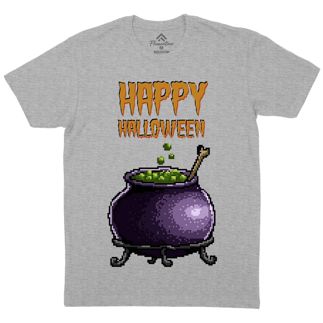 Happy Halloween Mens Organic Crew Neck T-Shirt Horror B909