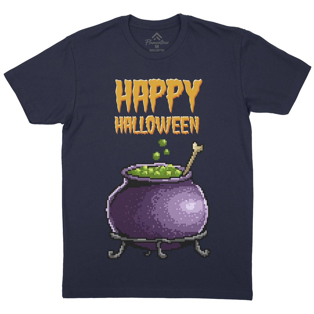 Happy Halloween Mens Organic Crew Neck T-Shirt Horror B909