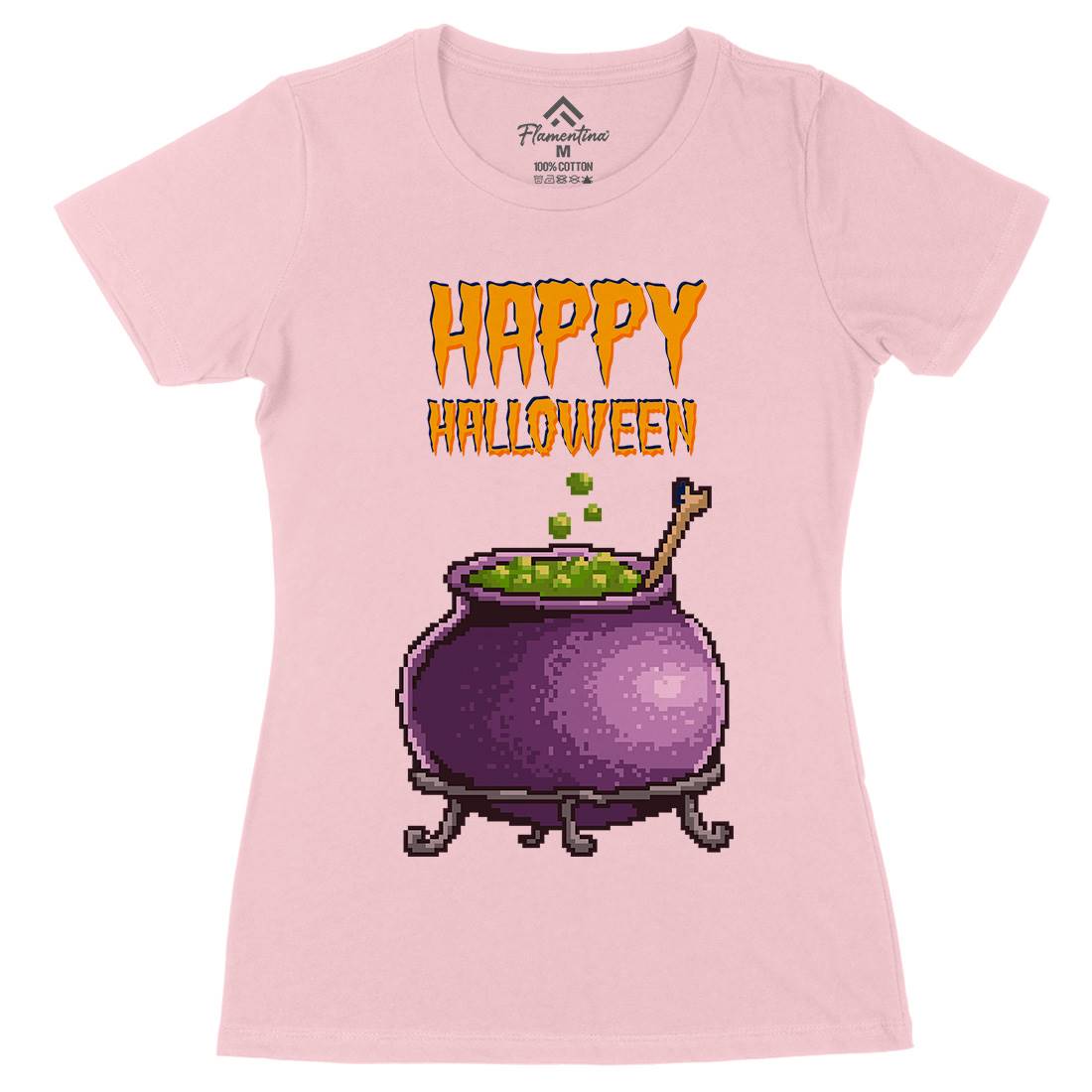 Happy Halloween Womens Organic Crew Neck T-Shirt Horror B909