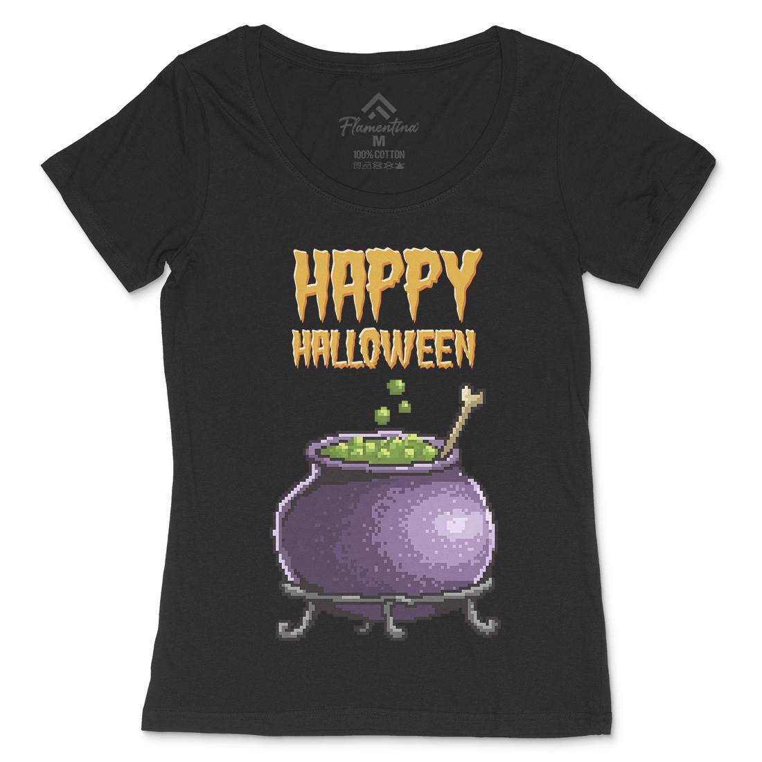 Happy Halloween Womens Scoop Neck T-Shirt Horror B909