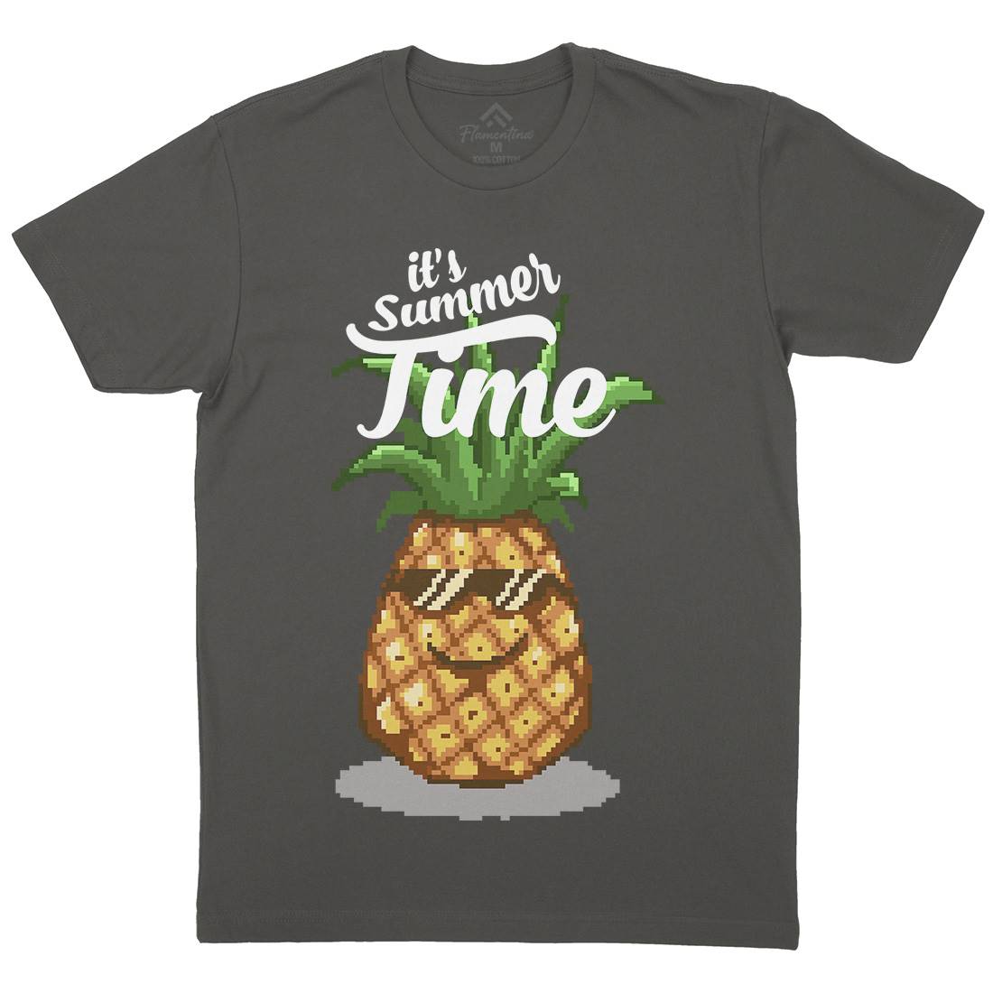 Happy Summer Pineapple Art Mens Crew Neck T-Shirt Food B910