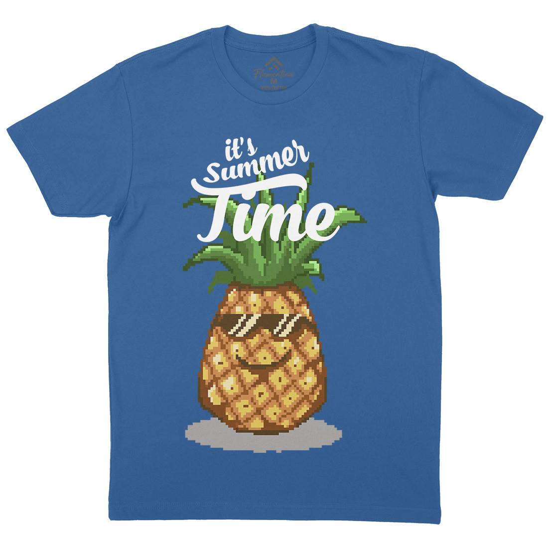 Happy Summer Pineapple Art Mens Crew Neck T-Shirt Food B910
