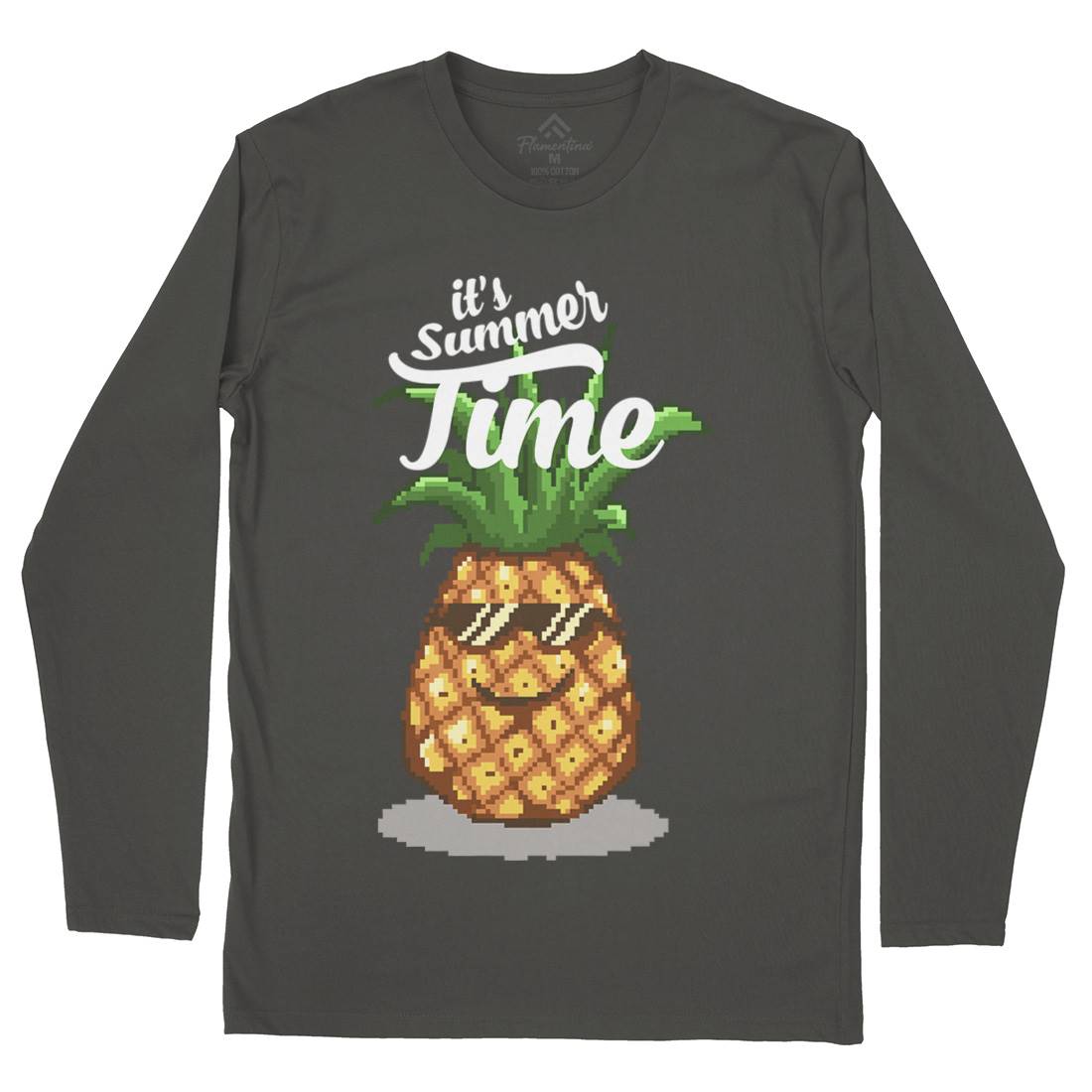 Happy Summer Pineapple Art Mens Long Sleeve T-Shirt Food B910