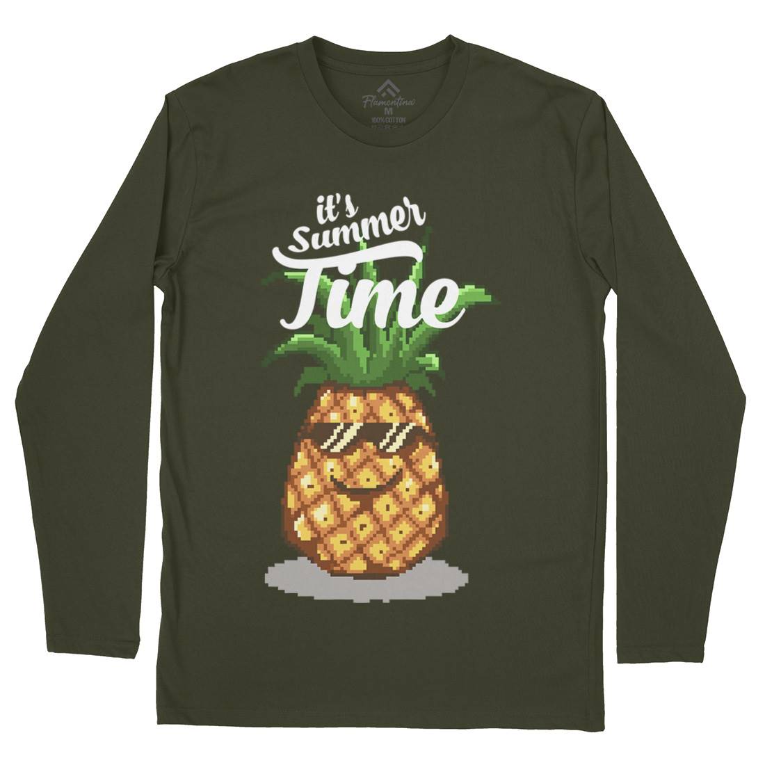 Happy Summer Pineapple Art Mens Long Sleeve T-Shirt Food B910