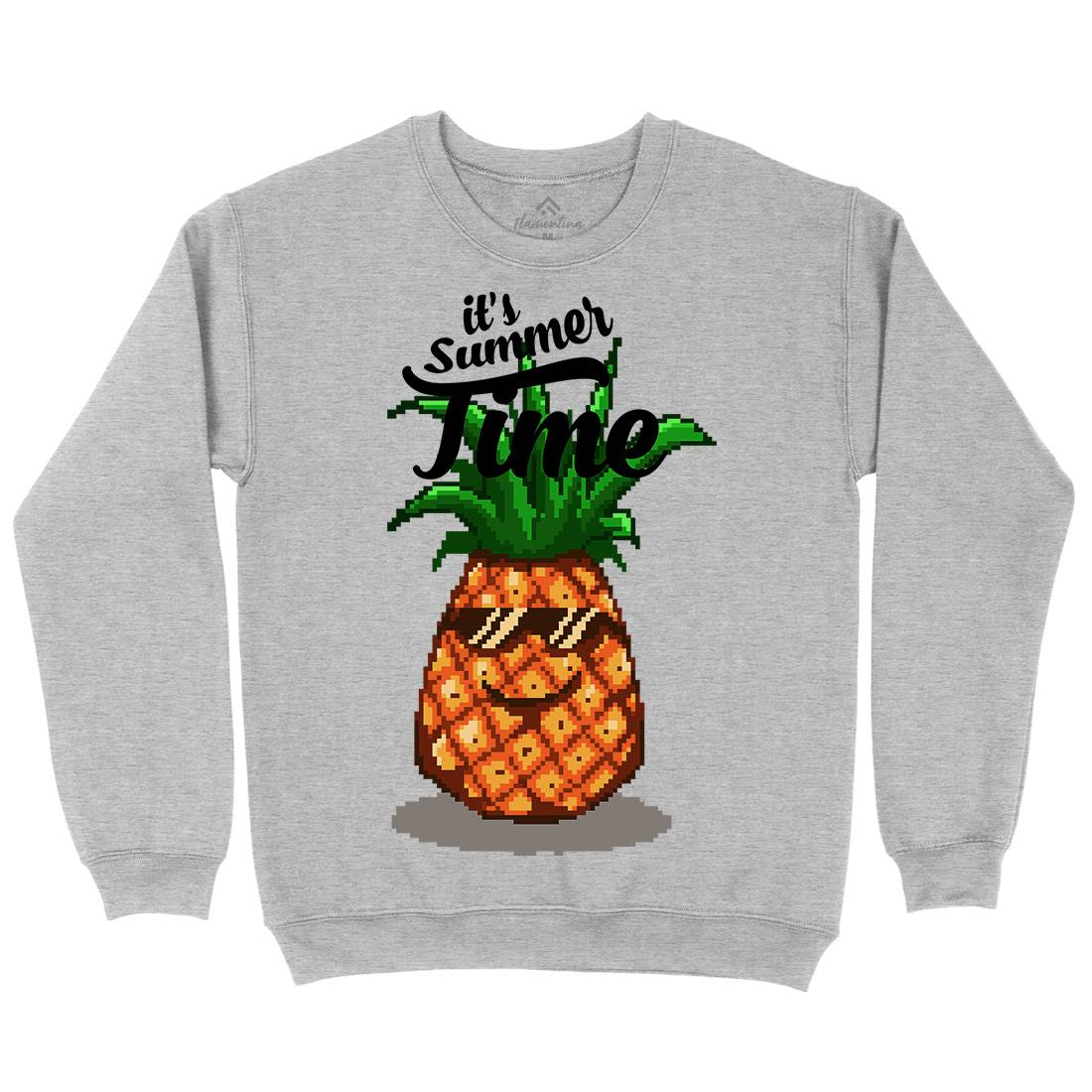 Happy Summer Pineapple Art Kids Crew Neck Sweatshirt Food B910