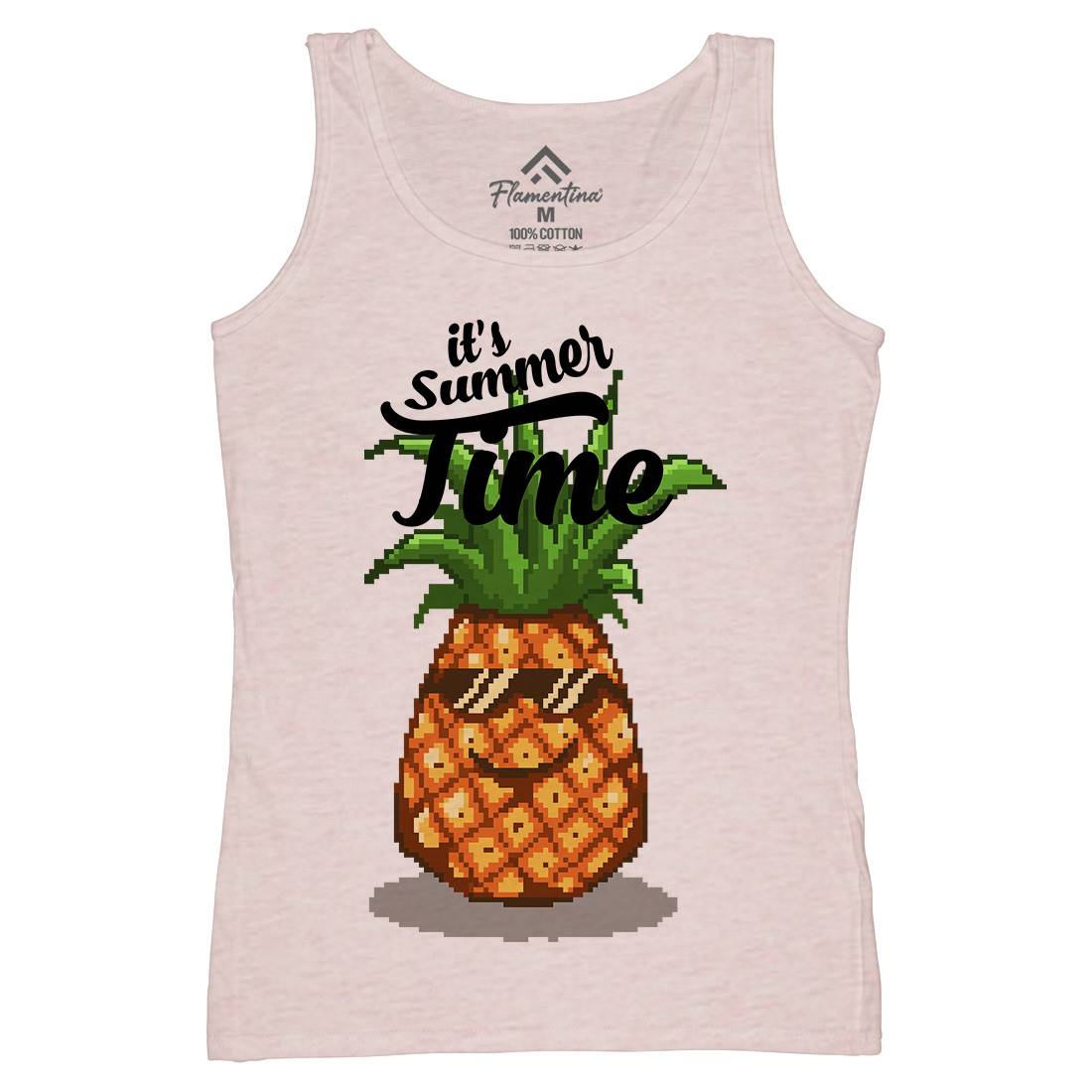Happy Summer Pineapple Art Womens Organic Tank Top Vest Food B910