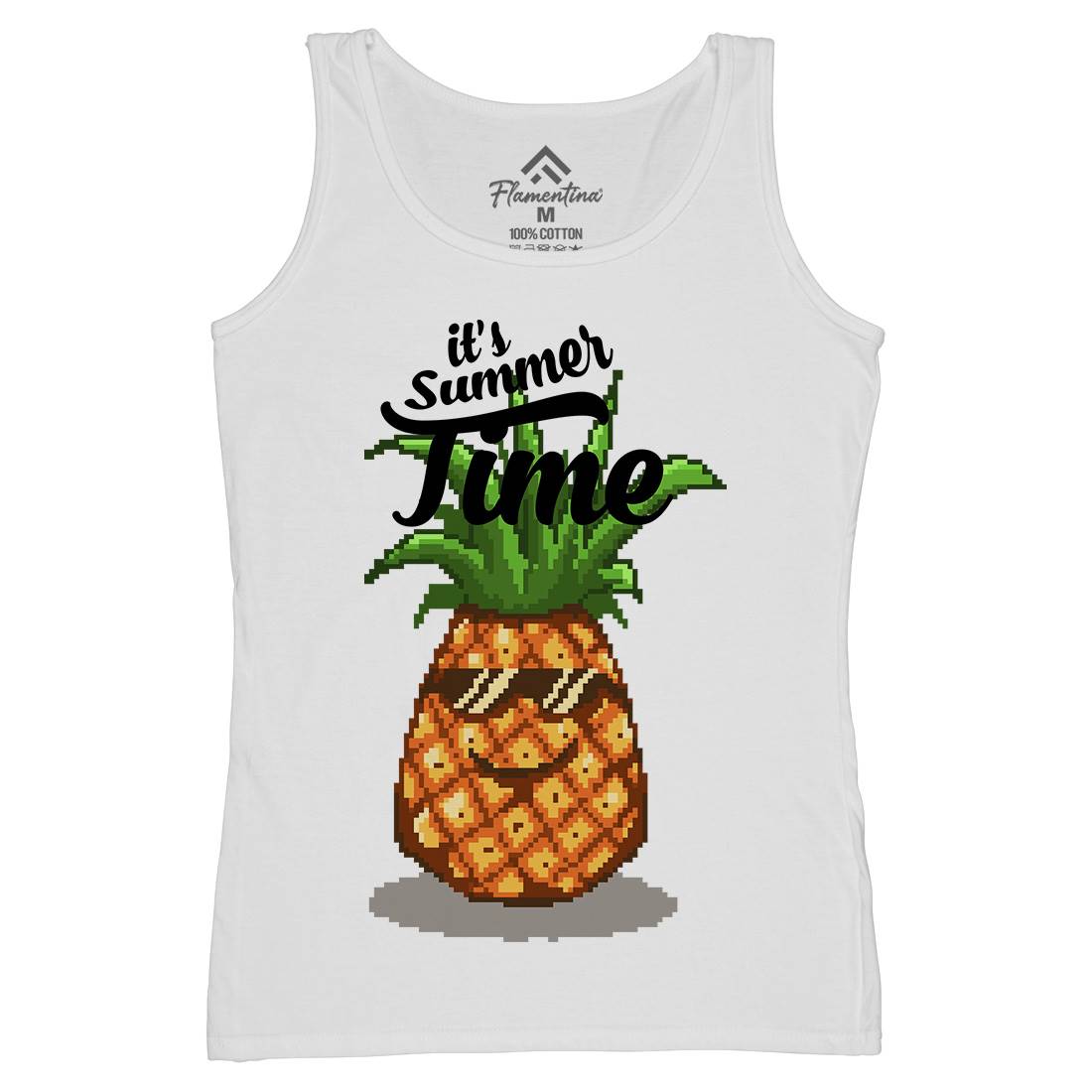 Happy Summer Pineapple Art Womens Organic Tank Top Vest Food B910