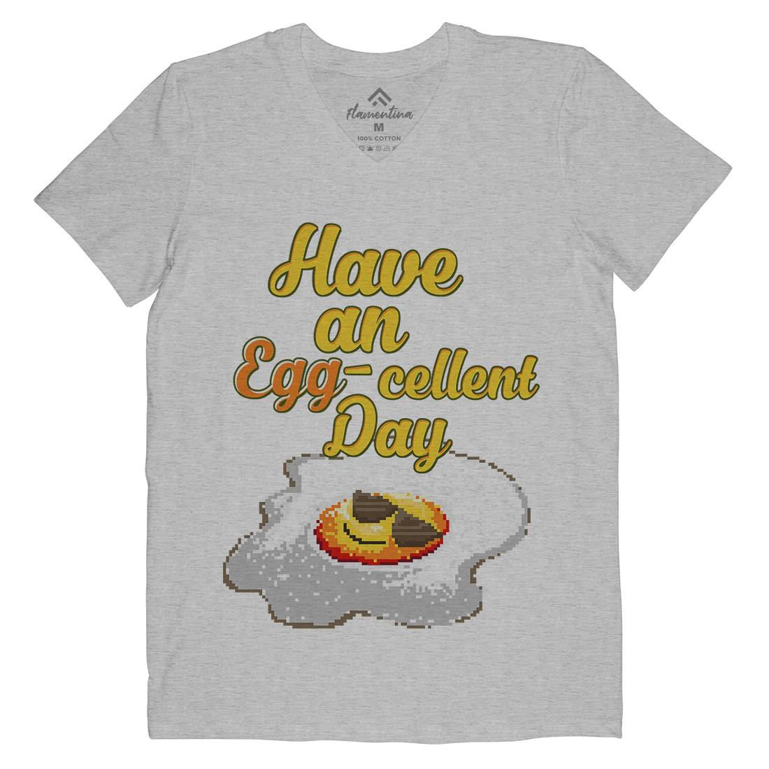 Have An Eggcellent Day Mens Organic V-Neck T-Shirt Food B911